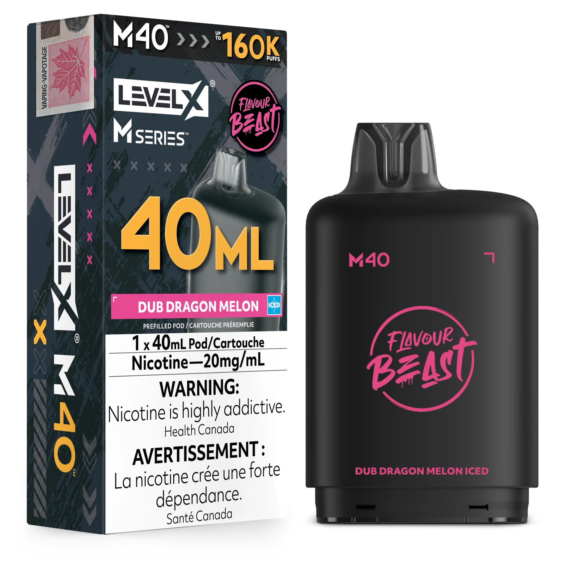 Dub Dragon Melon Iced Level X M Series Pod 40mL 160K Pod