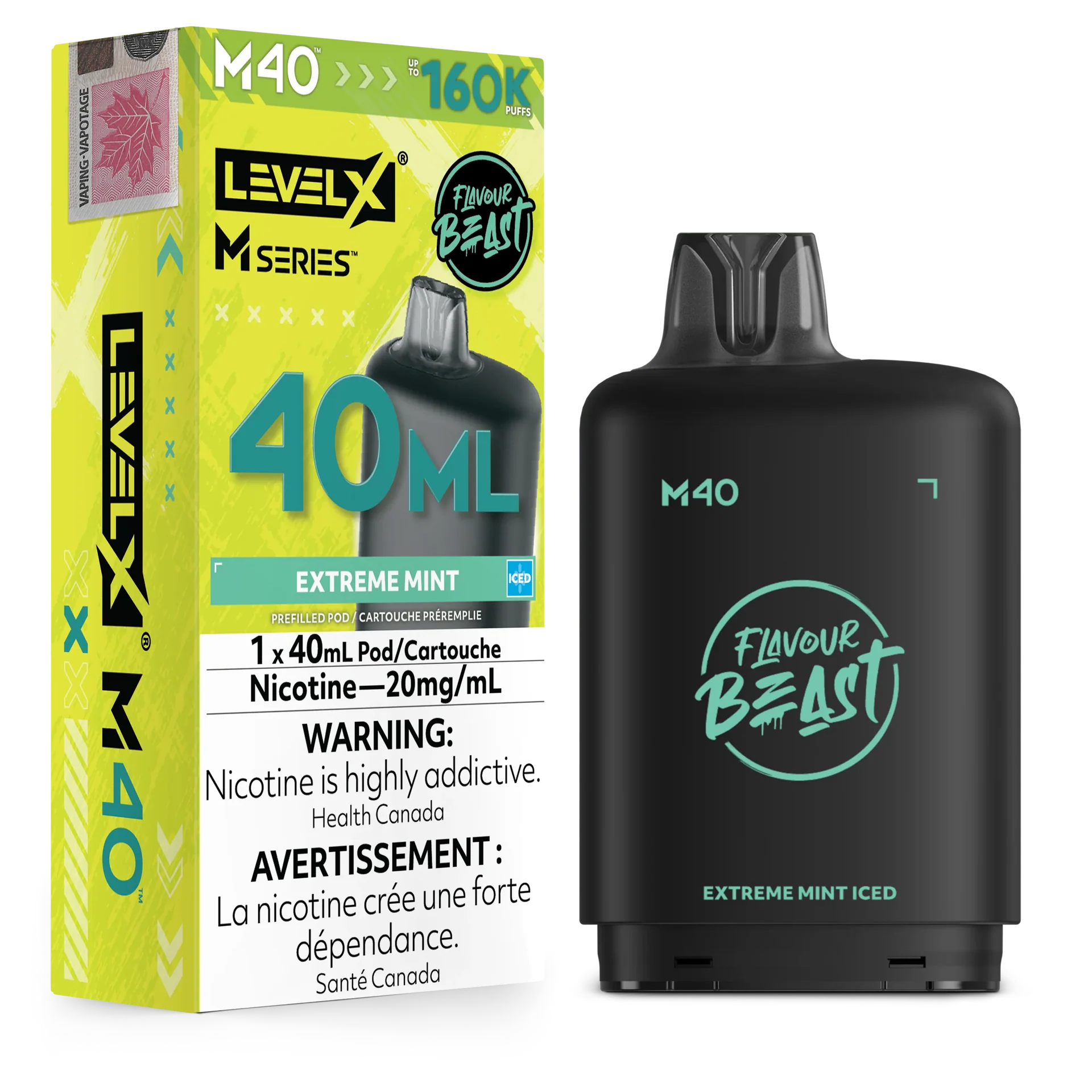 Extreme Mint Iced Level X M Series Pod 40mL 160K Pod