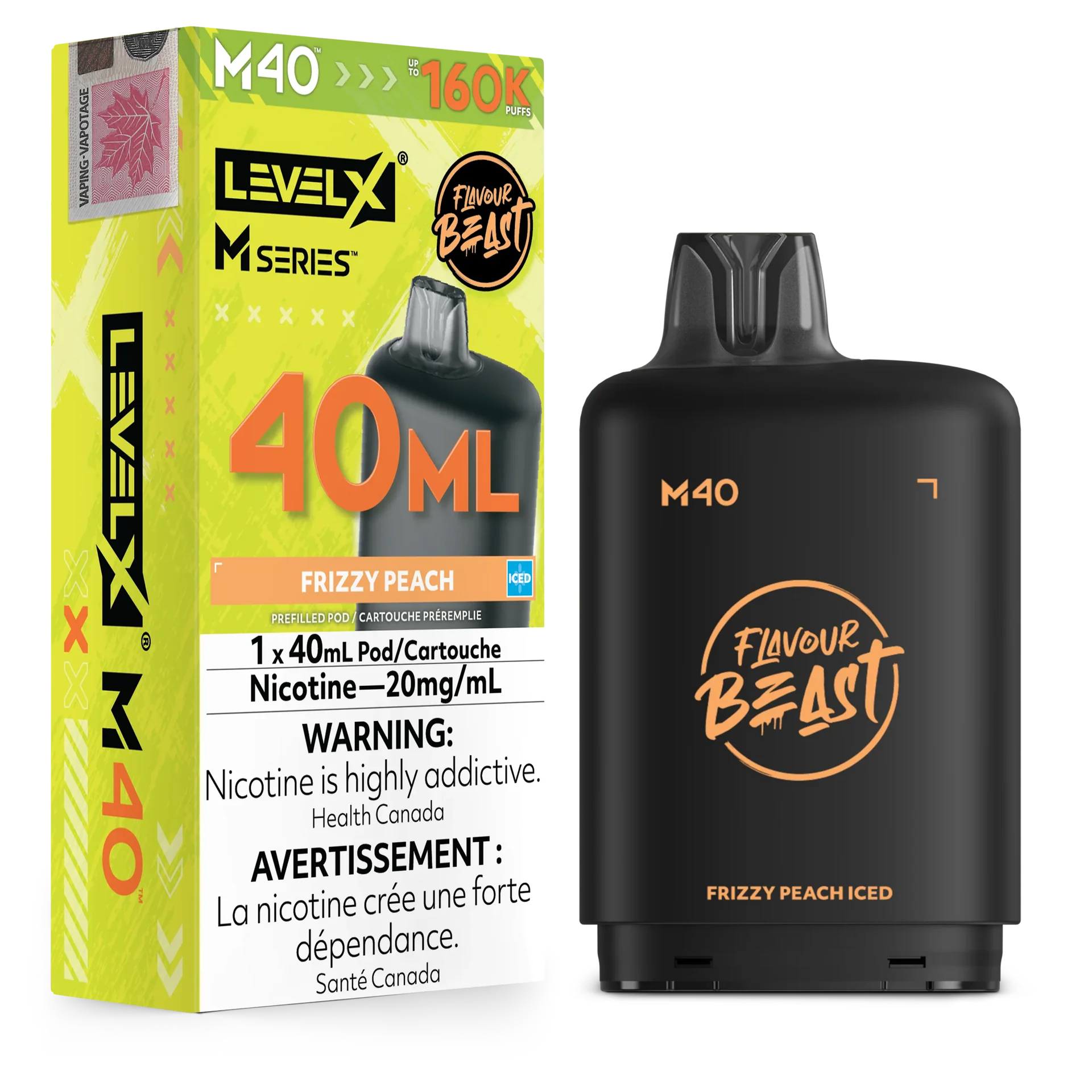Fizzy Peach Iced Level X M Series Pod 40mL 160K Pod