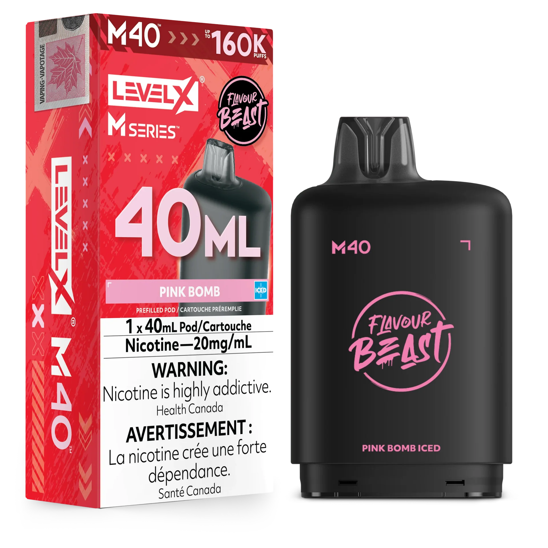 Pink Bomb Iced Level X M Series Pod 40mL 160K Pod