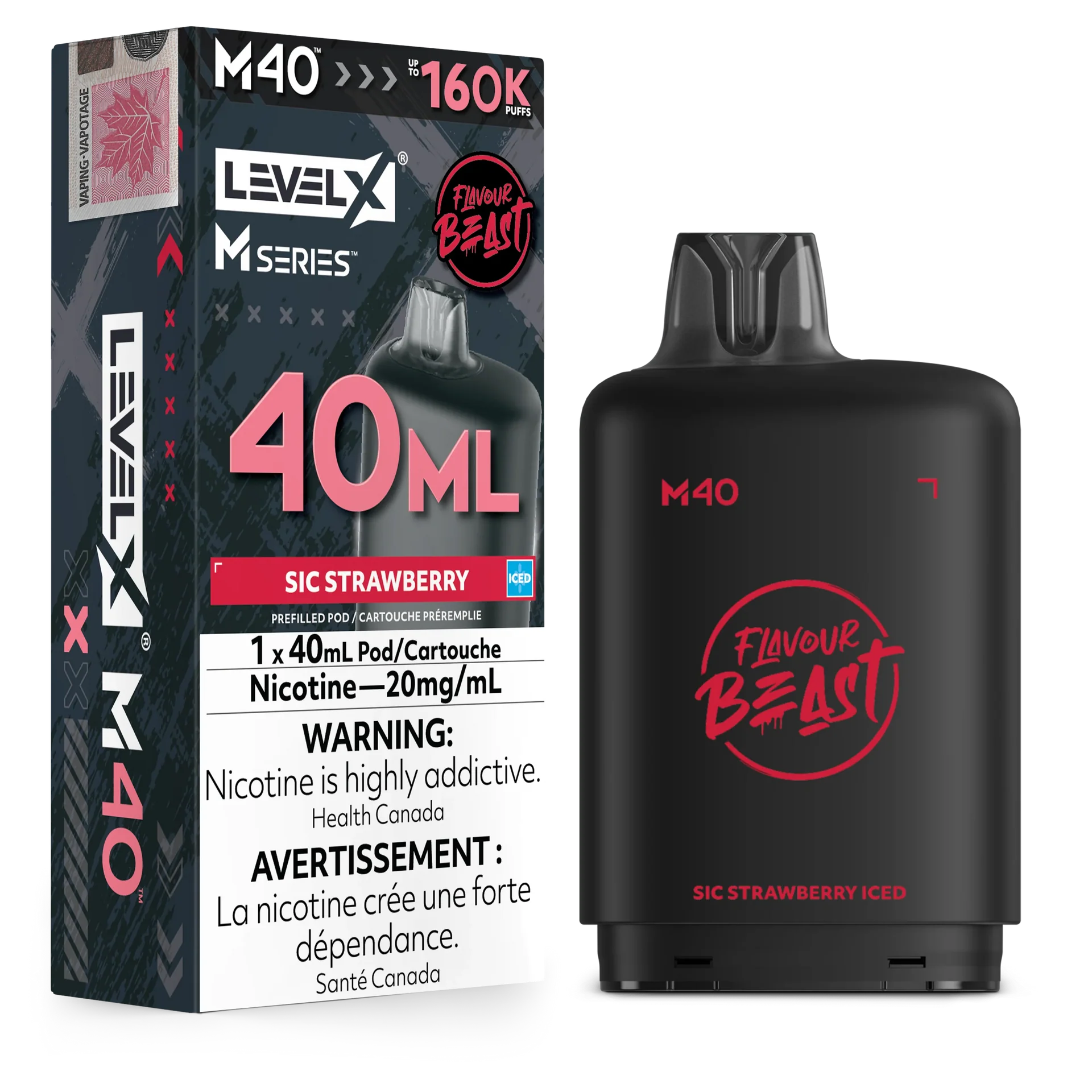Sic Strawberry Iced Level X M Series Pod 40mL 160K Pod