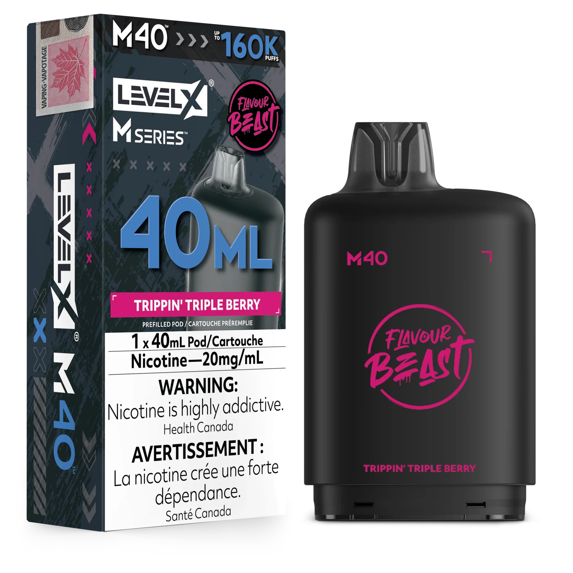 Trippin' Triple Berry Level X M Series Pod 40mL 160K Pod