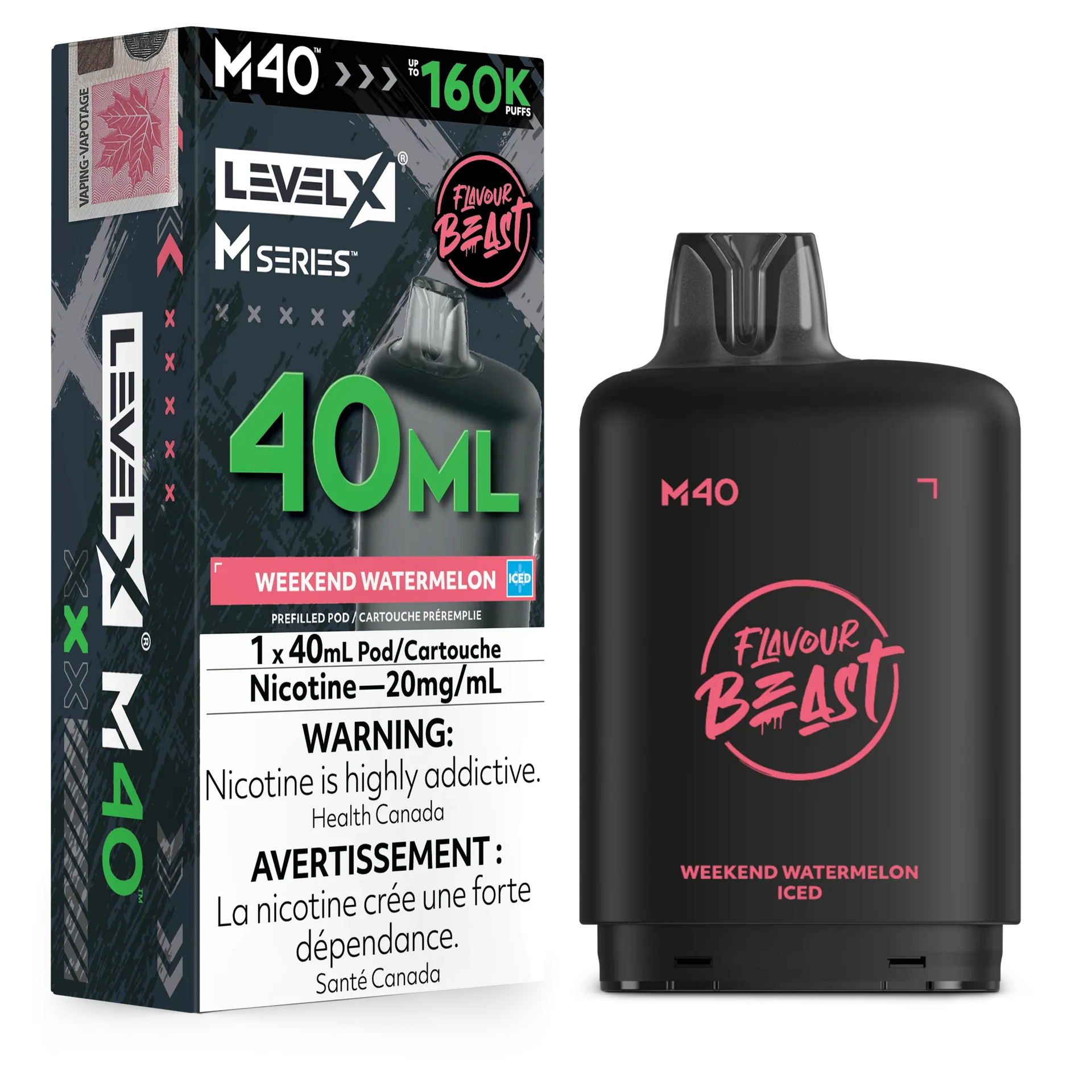 Weekend Watermelon Iced Level X M Series Pod 40mL 160K Pod