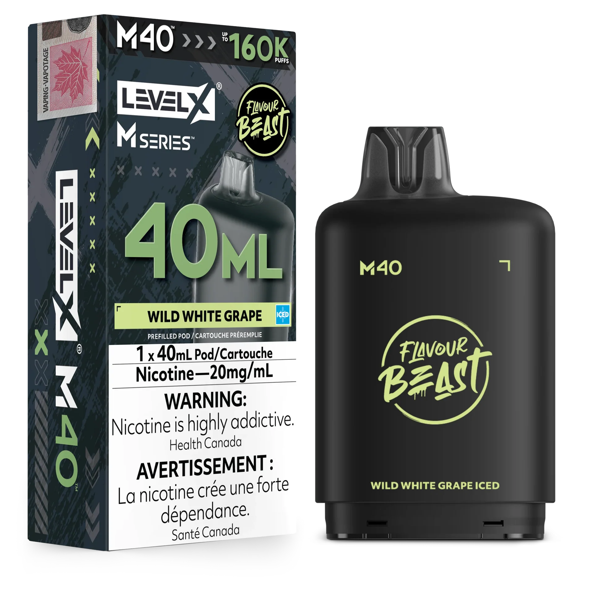 Wild White Grape Iced Level X M Series Pod 40mL 160K Pod