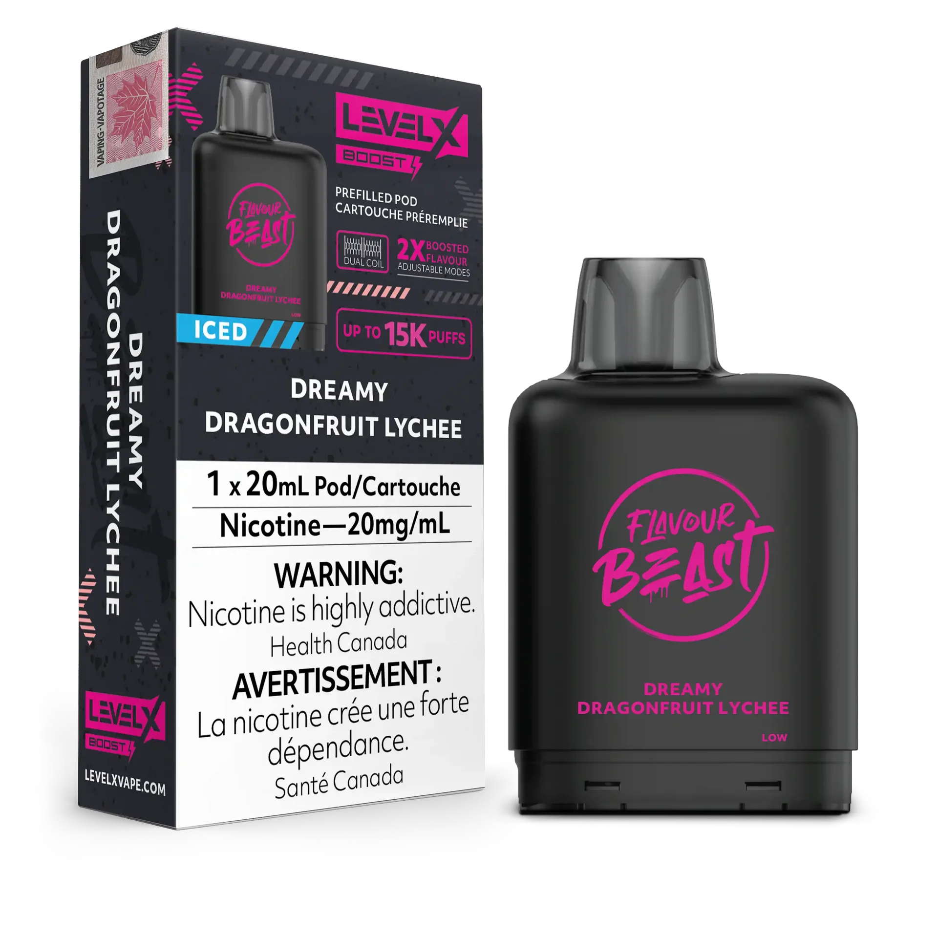 Dreamy Dragonfruit Lychee Iced Flavour Beast Boost G2 Pods 25K by LEVEL X BY FLAVOUR BEAST