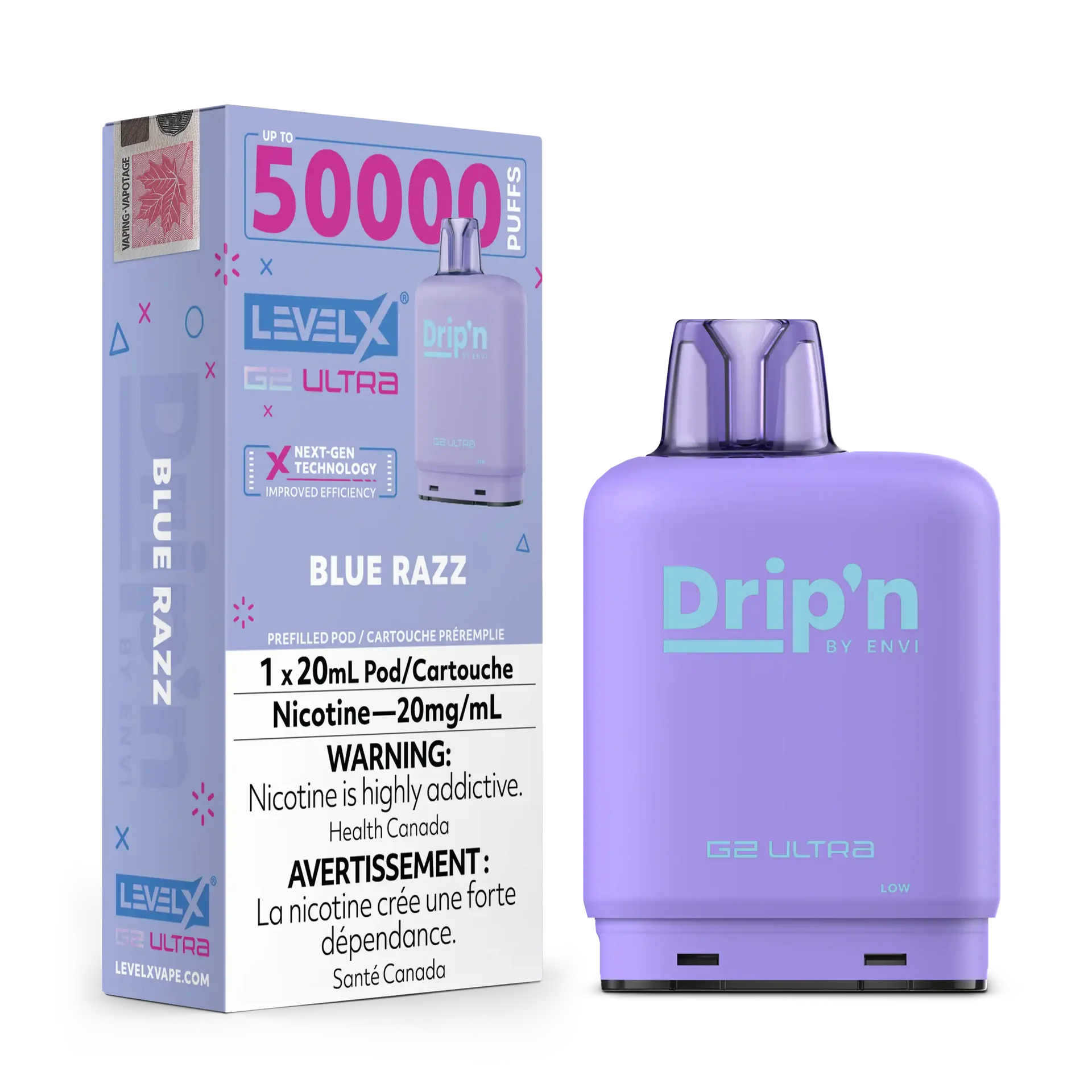 Blue Razz by Level X Drip'n G2 Ultra 50K – 20mg by LEVEL X BY DRIP'N