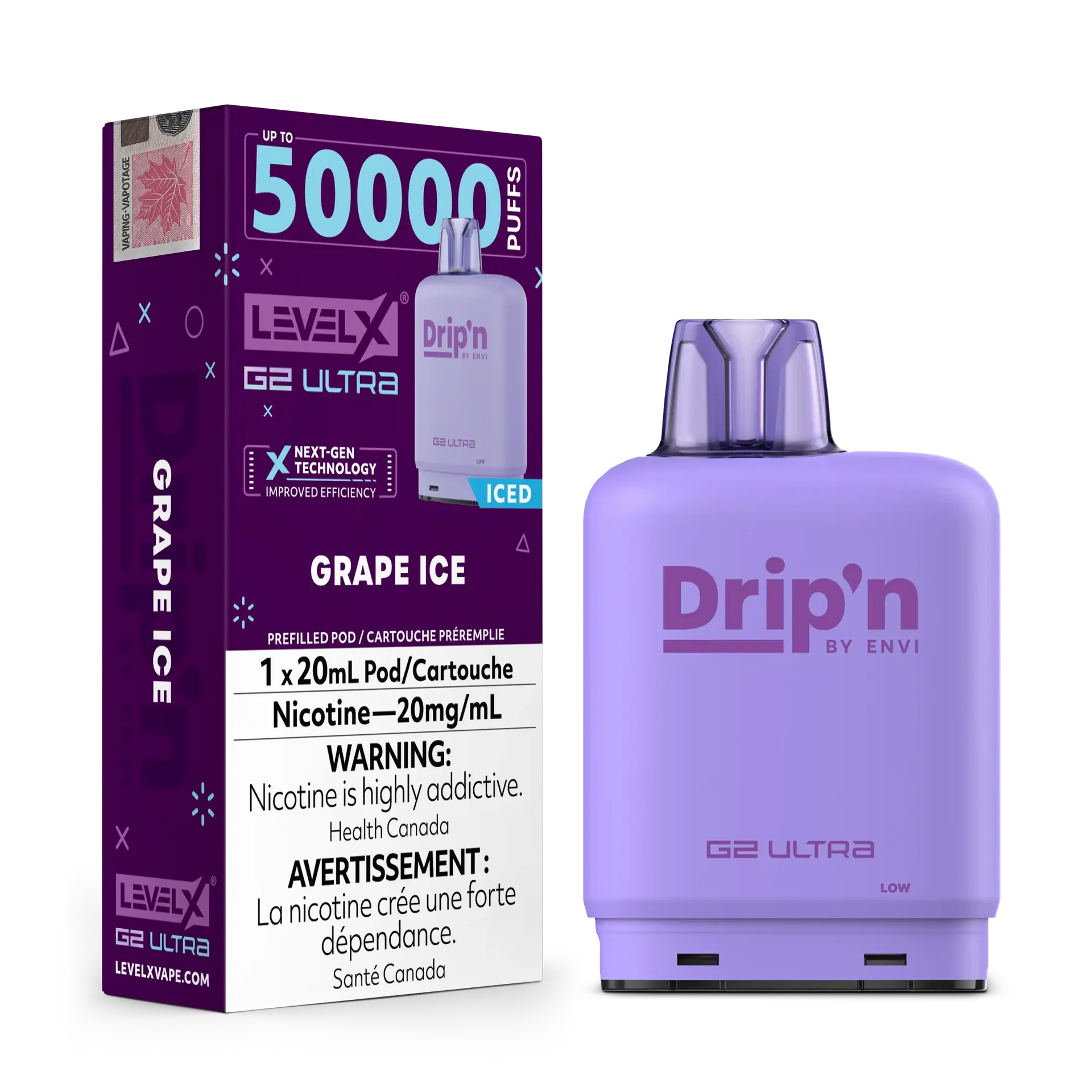Grape Ice by Level X Drip'n G2 Ultra 50K – 20mg by LEVEL X BY DRIP'N
