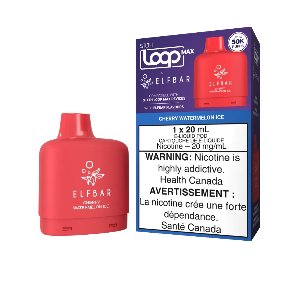 Cherry Watermelon Ice Stlth Loop Max x Elf Bar Pod 50K by STLTH LOOP MAX x ELFBAR