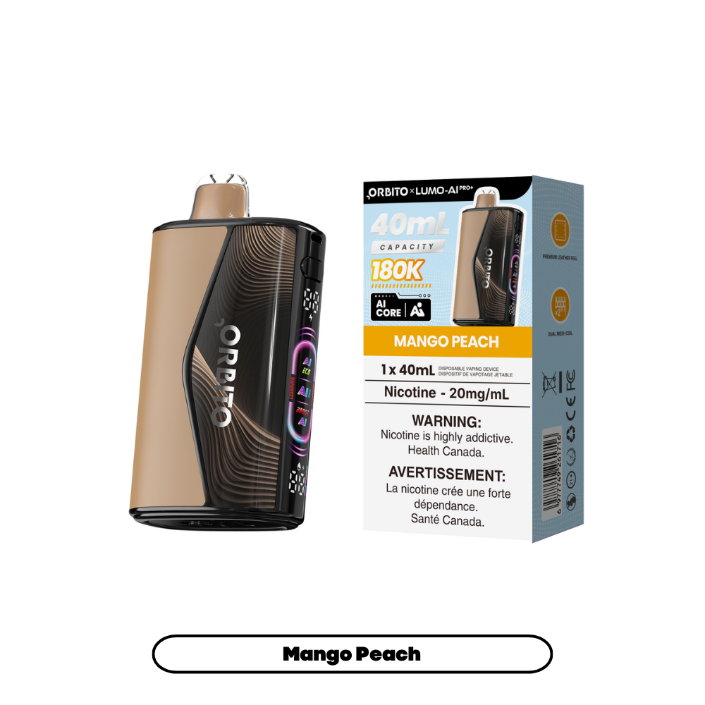 Mango Peach Orbito Lumo AI Pro+ - Disposable Vape 180K