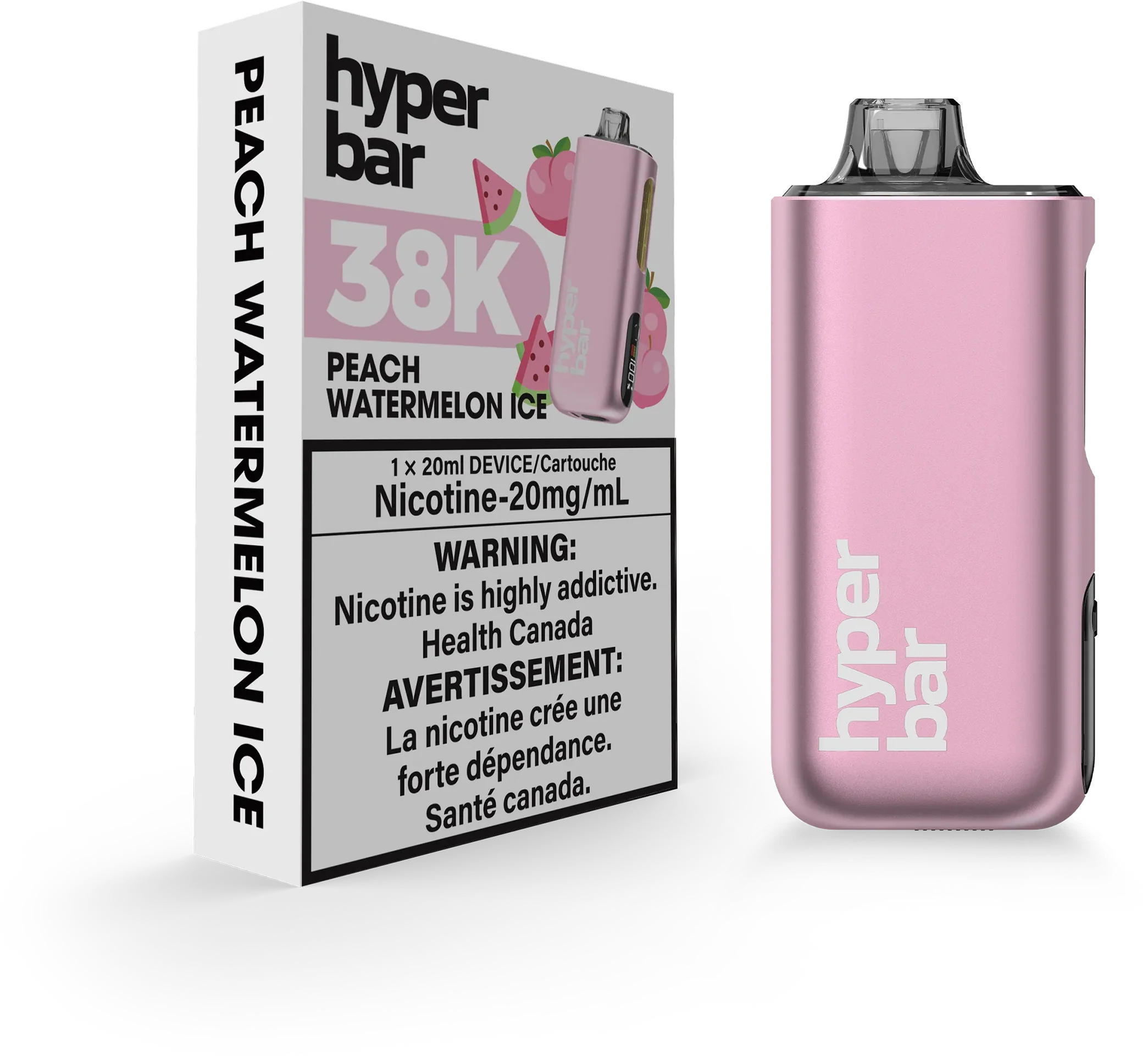 Peach Watermelon Ice Hyperbar BE38000 - Disposable Vape