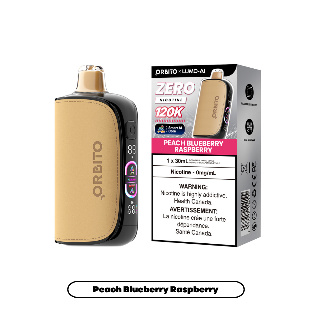 Peach Blueberry Raspberry Orbito Lumo AI [0mg] - Disposable Vape 120K