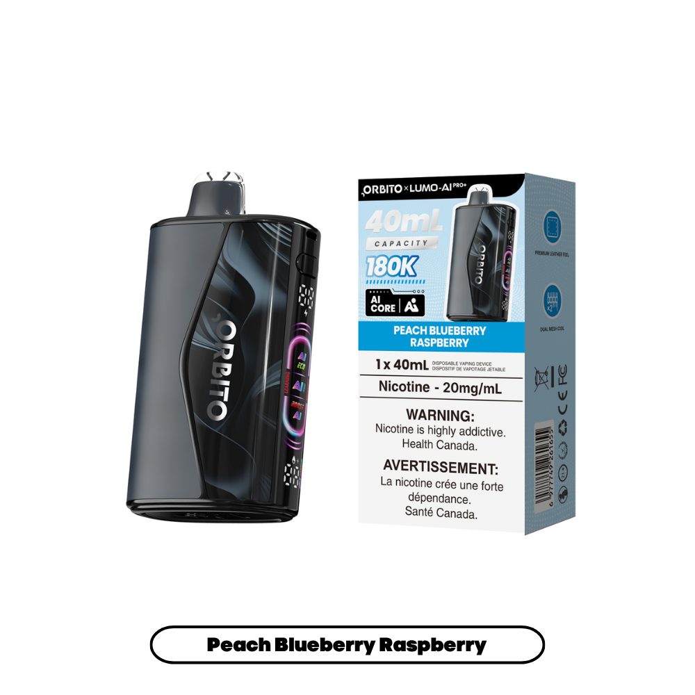 Peach Blueberry Raspberry Orbito Lumo AI Pro+ - Disposable Vape 180K