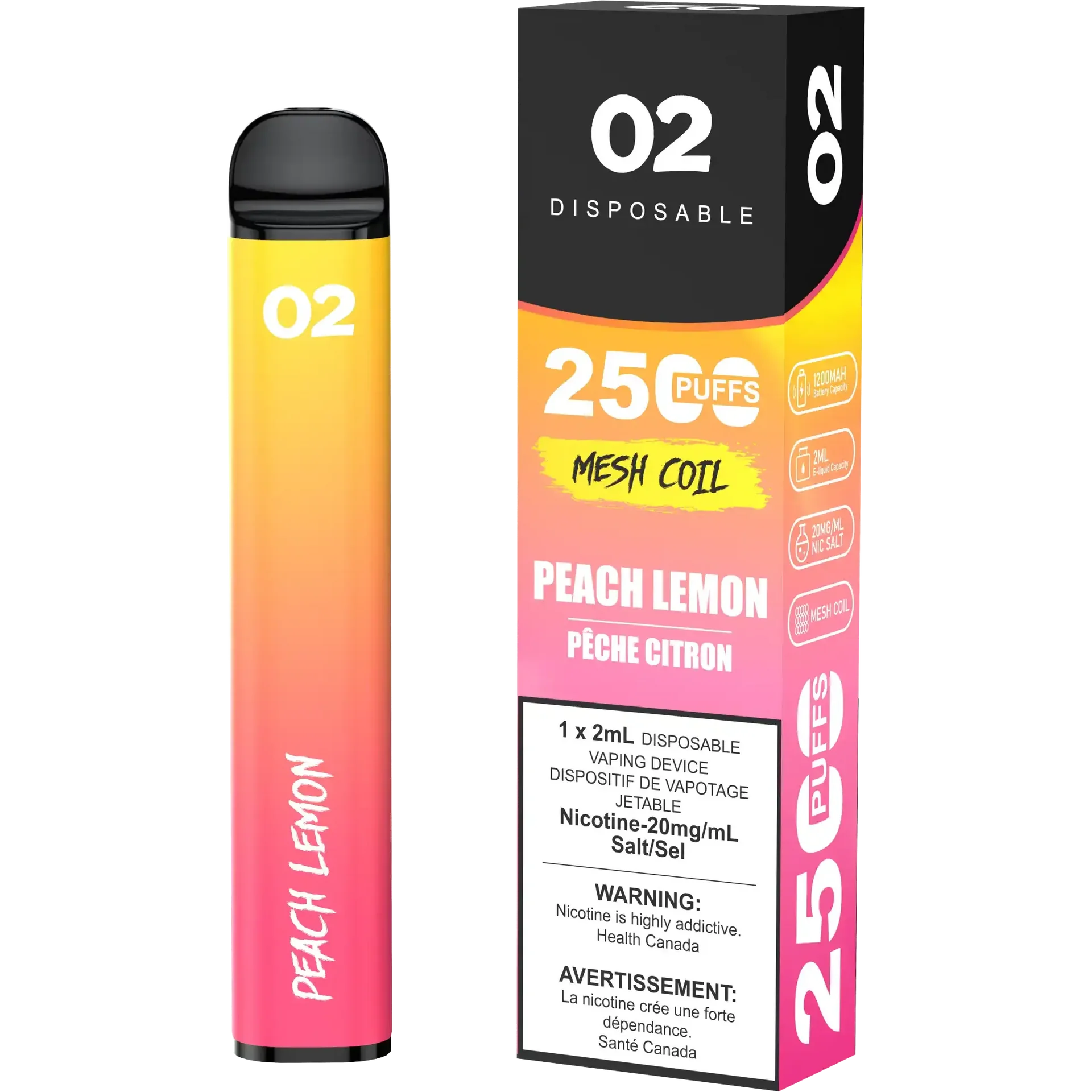 Peach Lemon O2 - Disposable 2.5K by O2