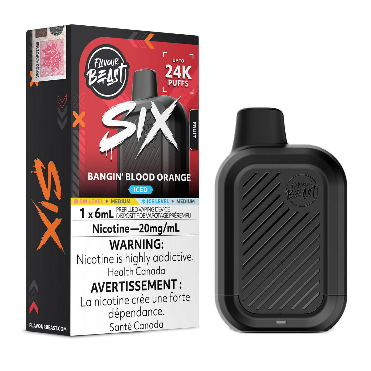 Bangin' Blood Orange Iced Flavour Beast SIX - Disposable Vape 24K