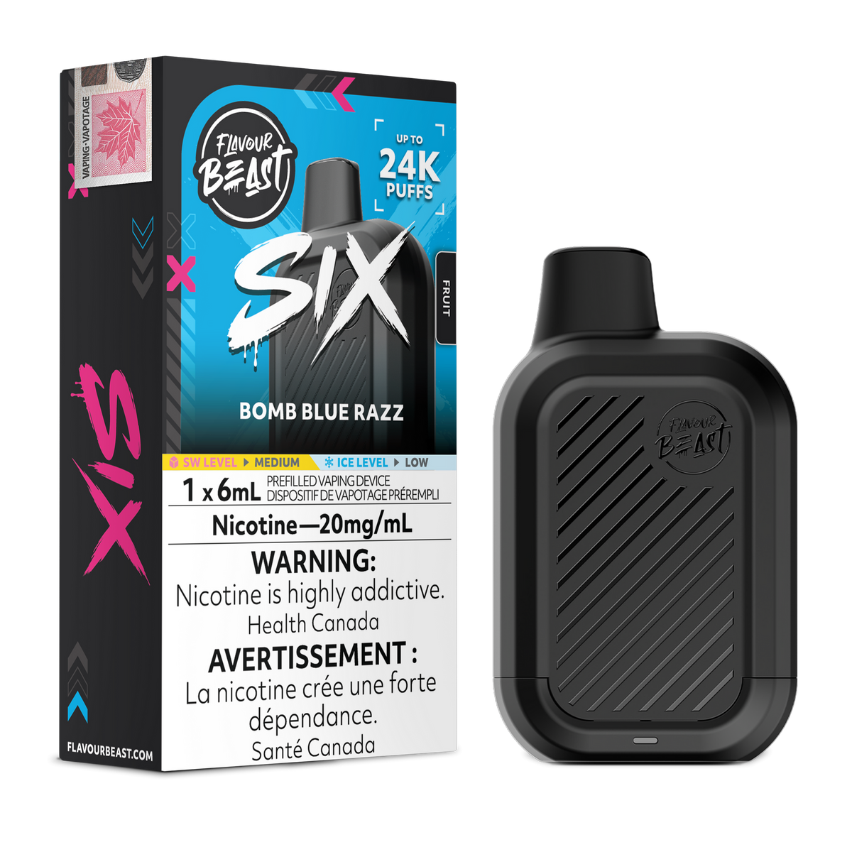 Bomb Blue Razz Flavour Beast SIX - Disposable Vape 24K