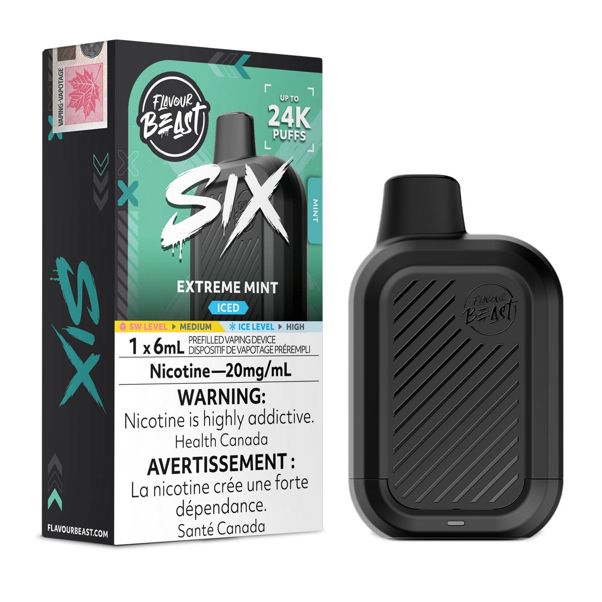 Extreme Mint Iced Flavour Beast SIX - Disposable Vape 24K