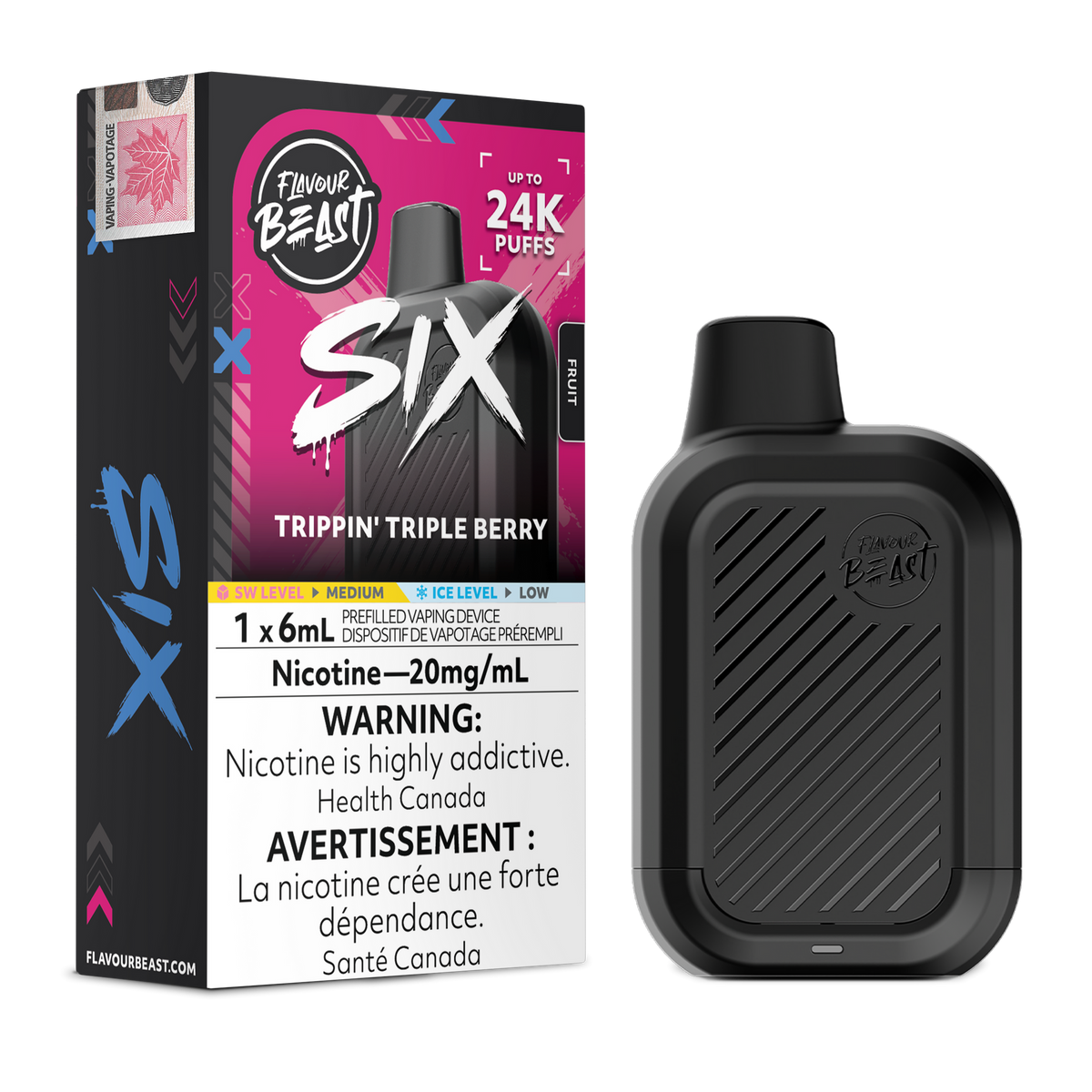 Trippin' Triple Berry Flavour Beast SIX - Disposable Vape 24K