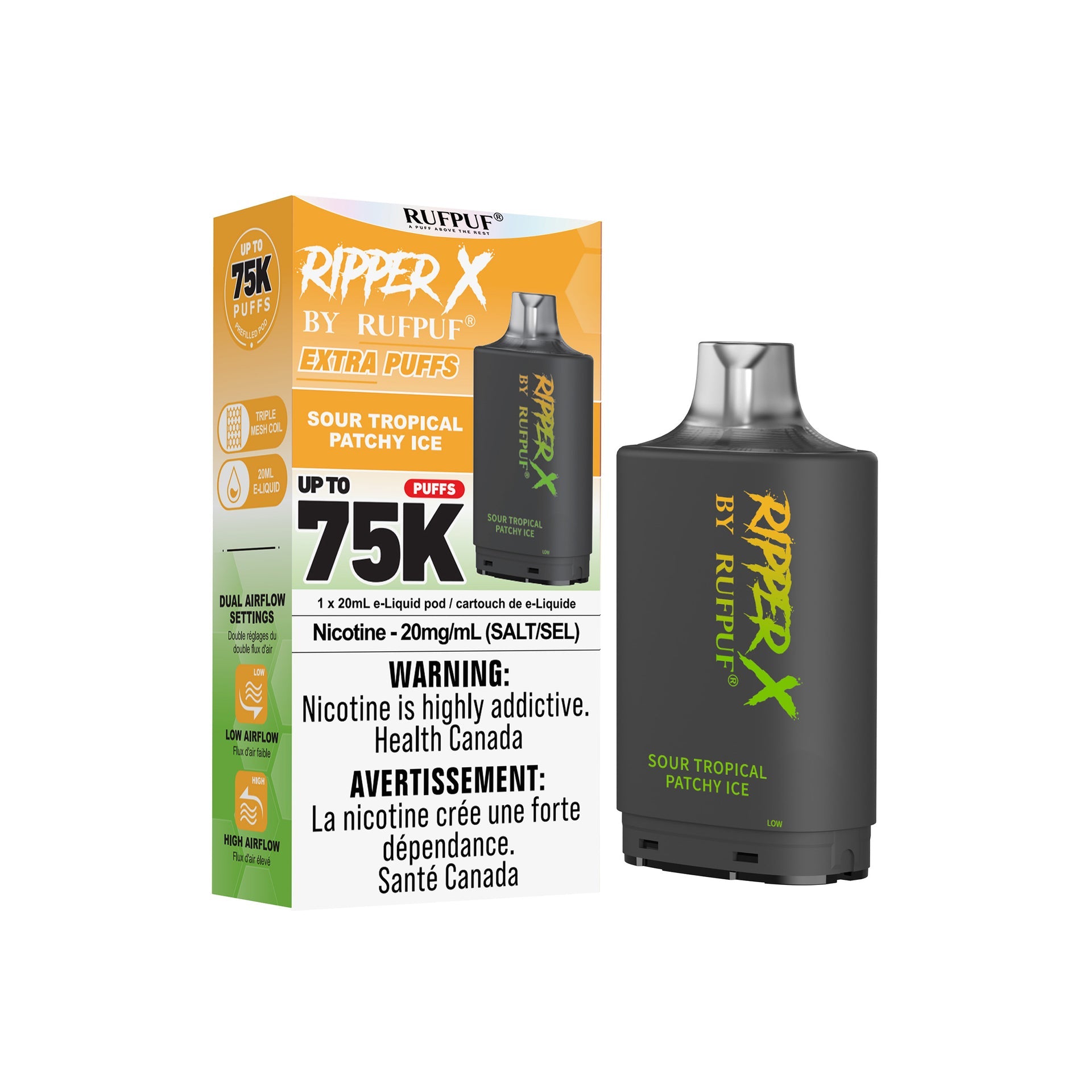 Sour Tropical Patchy Ice Rufpuf Ripper X Pods 75K by RIPPER X BY RUFPUF