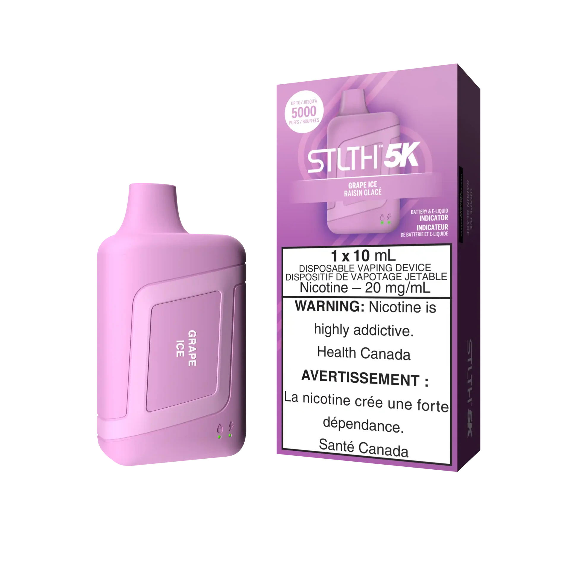 Grape Ice Stlth 5K Box - Disposable Vape by STLTH