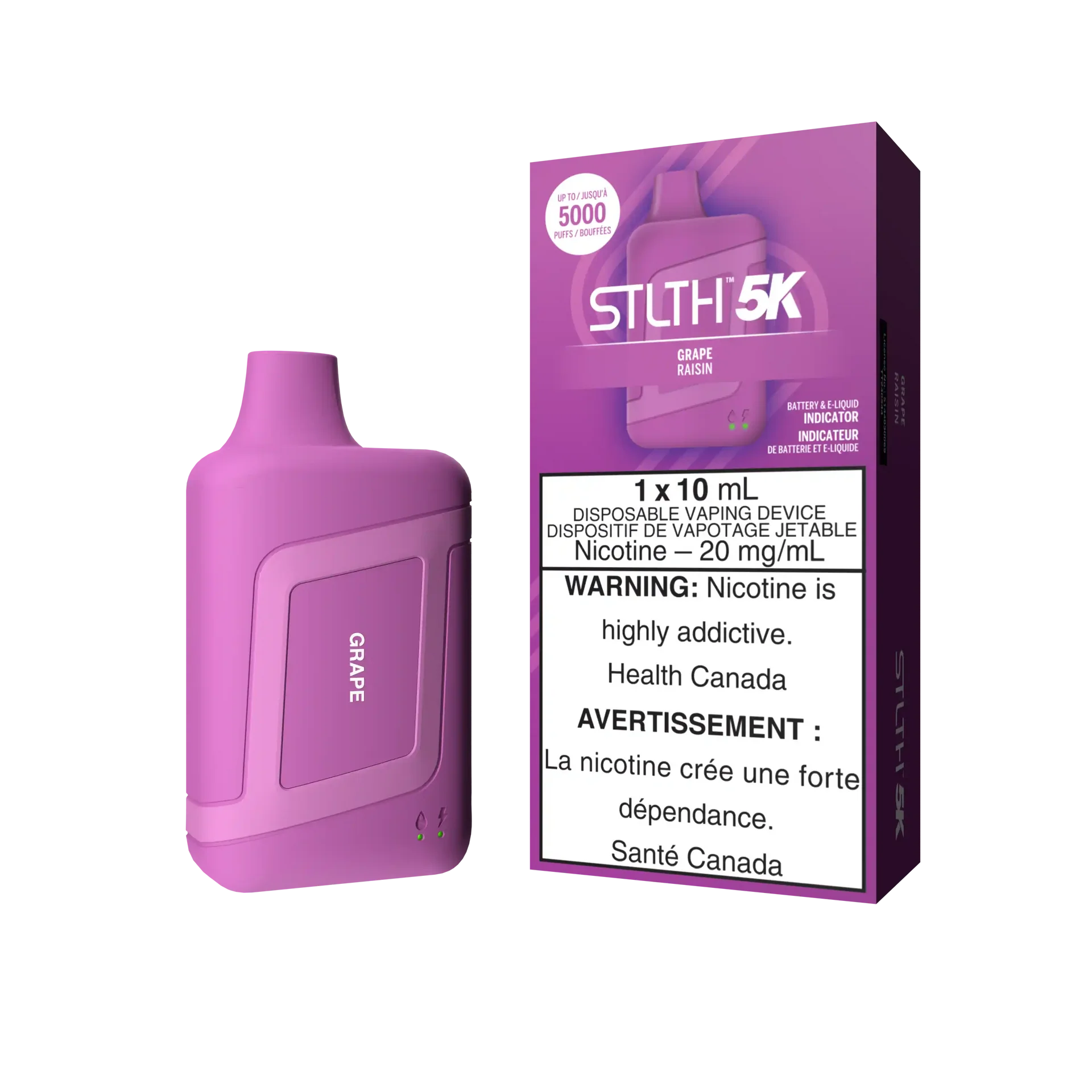 Grape Stlth 5K Box - Disposable Vape by STLTH