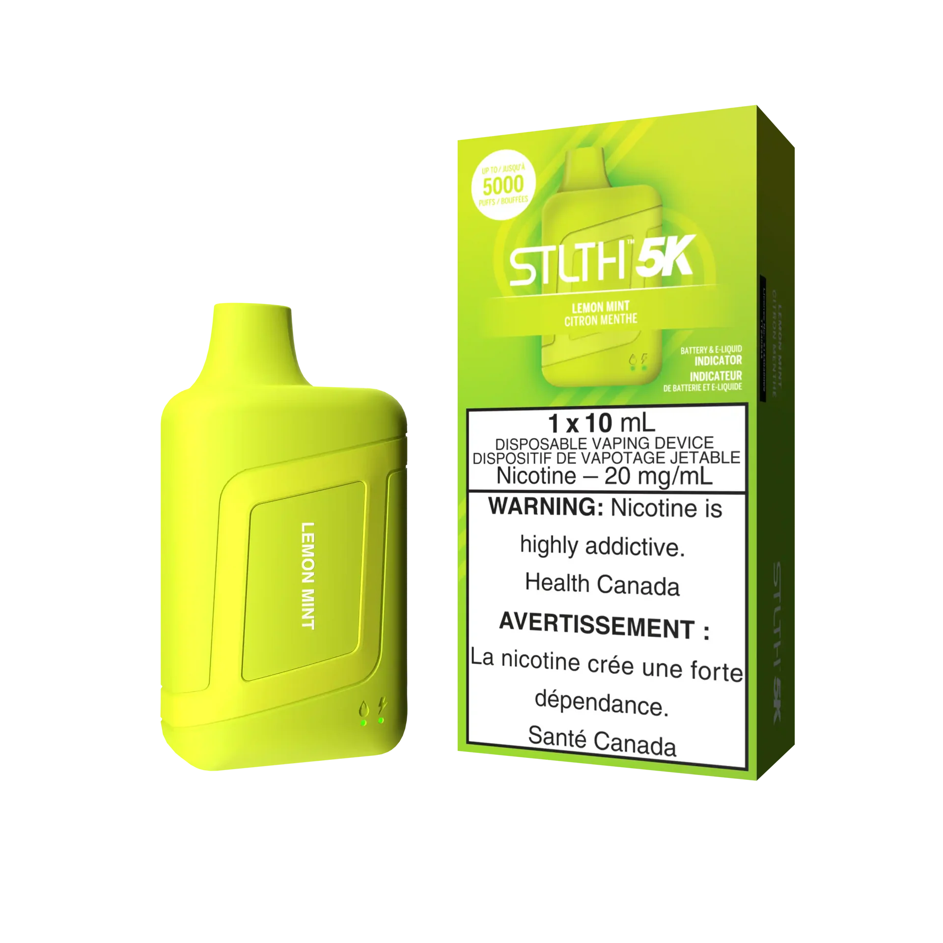 Lemon Mint Stlth 5K Box - Disposable Vape by STLTH