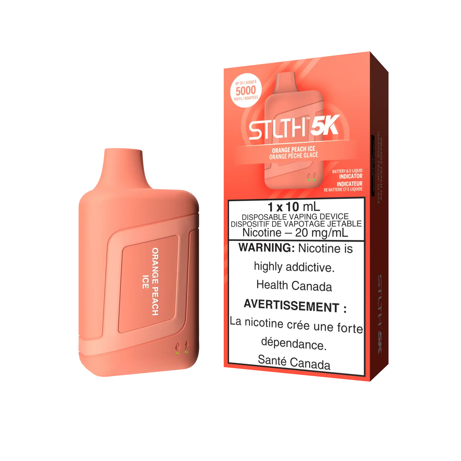 Orange Peach Ice Stlth 5K Box - Disposable Vape by STLTH