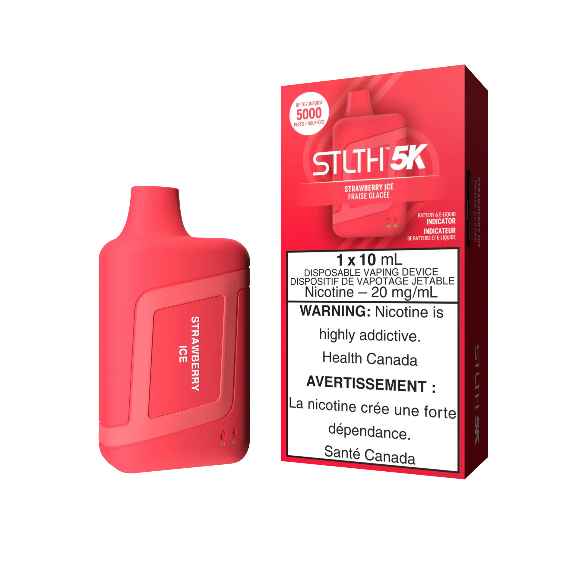 Strawberry Ice Stlth 5K Box - Disposable Vape by STLTH
