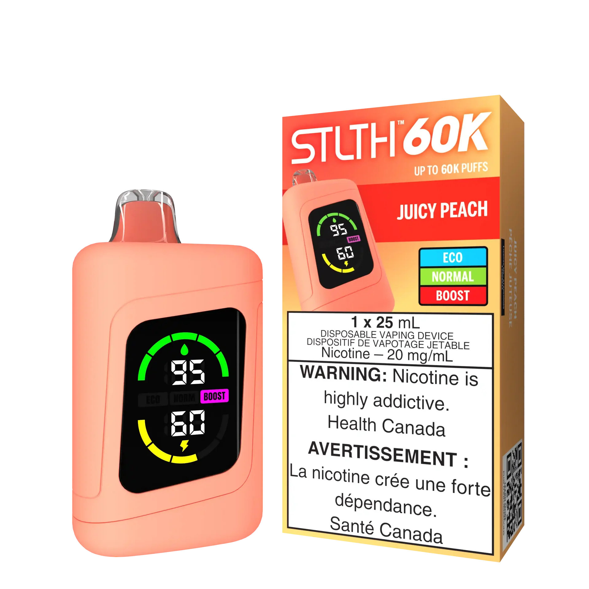 Juicy Peach Stlth 60K - Disposable Vape by STLTH