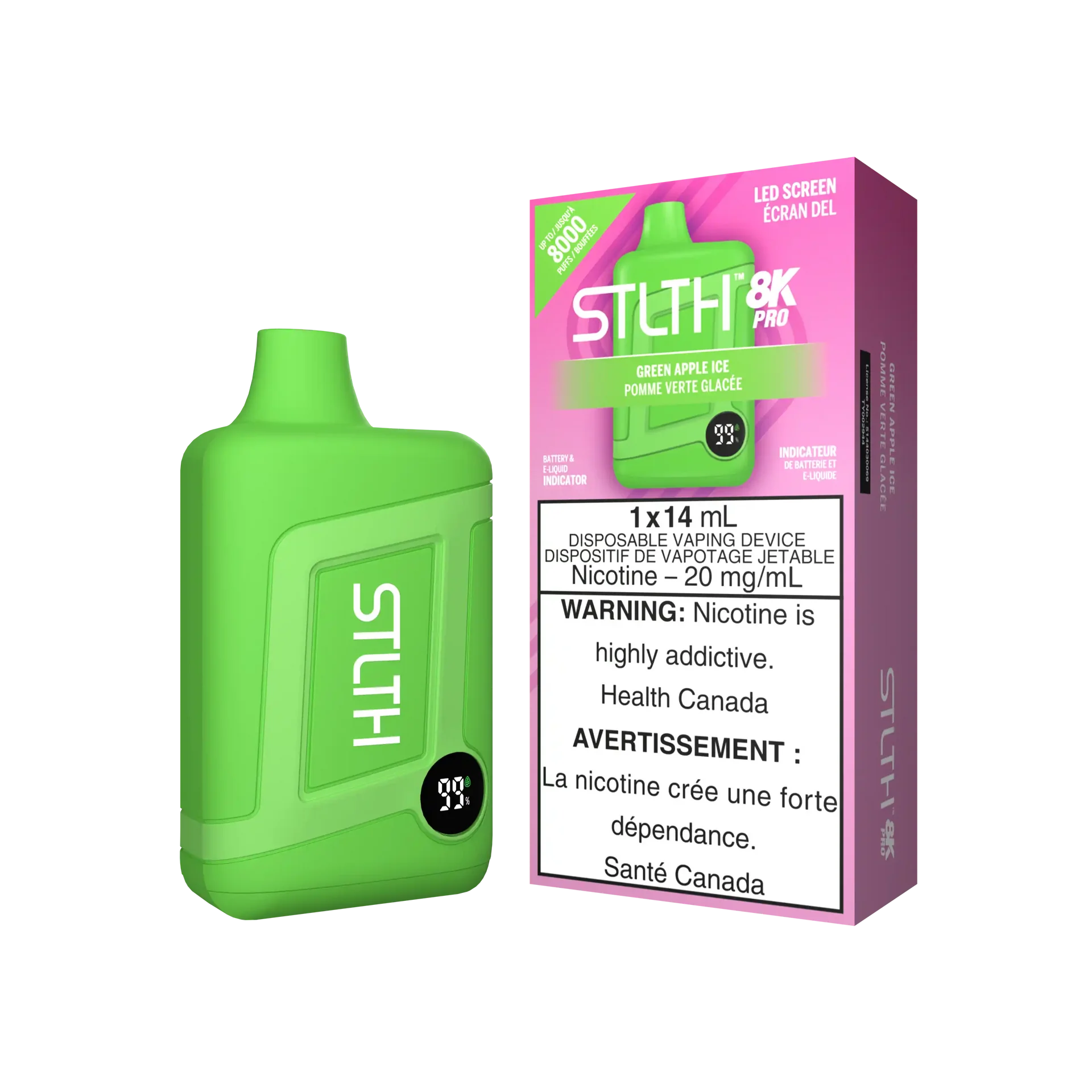 Green Apple Ice Stlth 8K Pro - Disposable Vape by STLTH