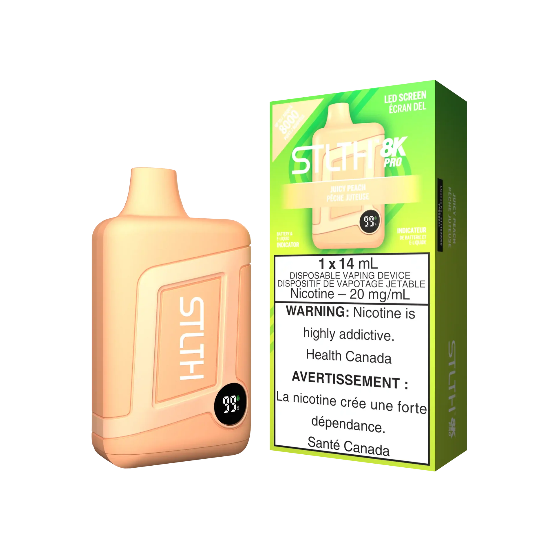 Juicy Peach Stlth 8K Pro - Disposable Vape by STLTH