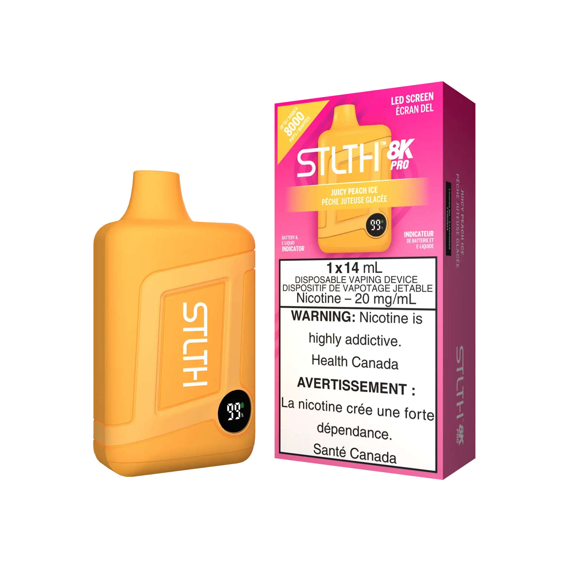 Juicy Peach Ice Stlth 8K Pro - Disposable Vape by STLTH