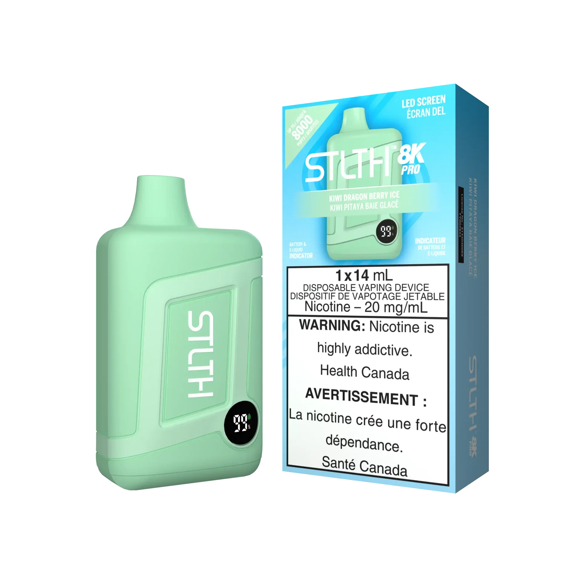 Kiwi Dragon Berry Ice Stlth 8K Pro - Disposable Vape by STLTH