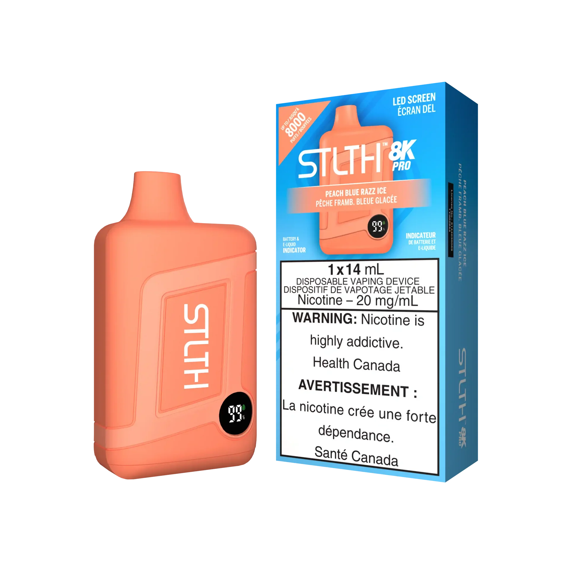 Peach Blue Razz Ice Stlth 8K Pro - Disposable Vape by STLTH