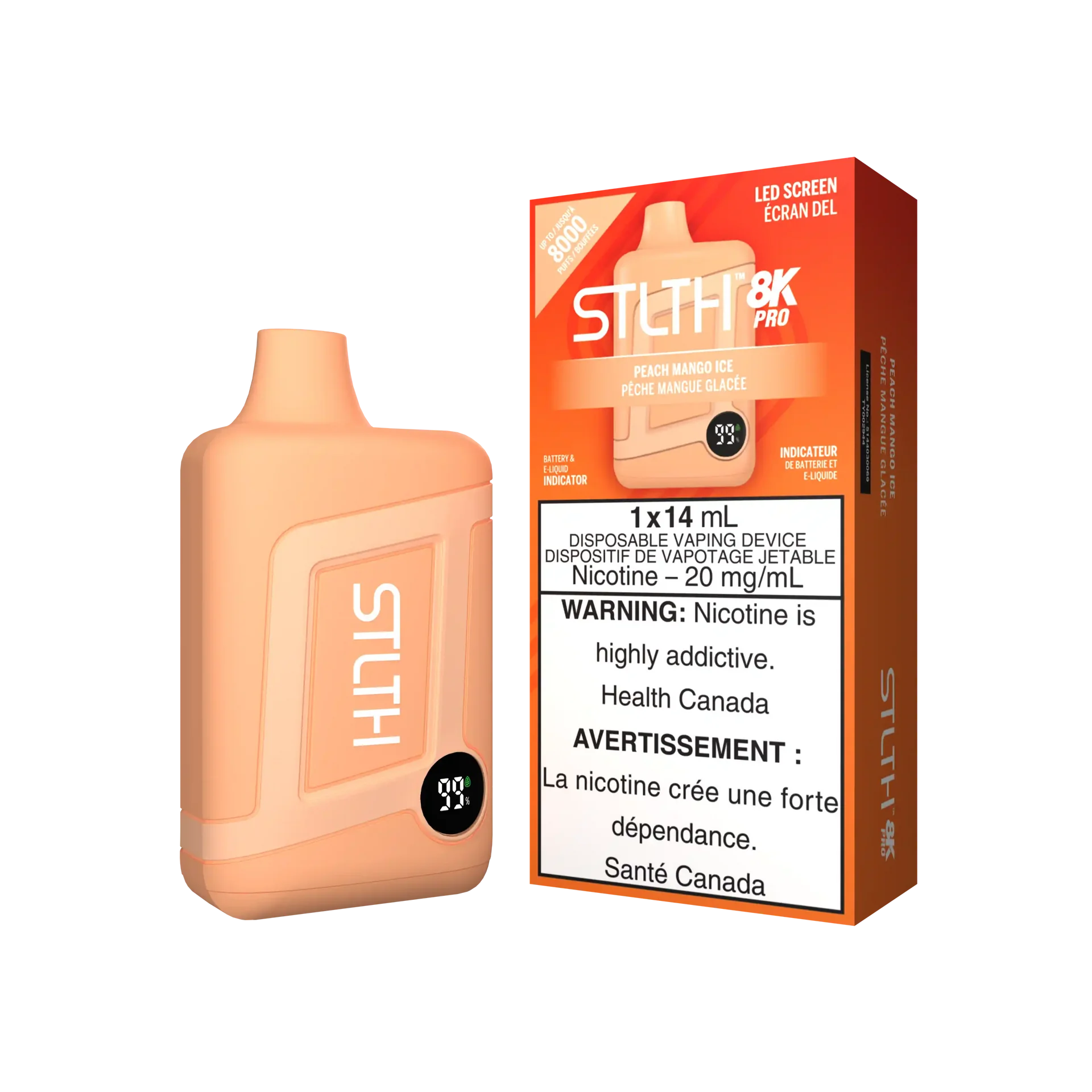 Peach Mango Ice Stlth 8K Pro - Disposable Vape by STLTH
