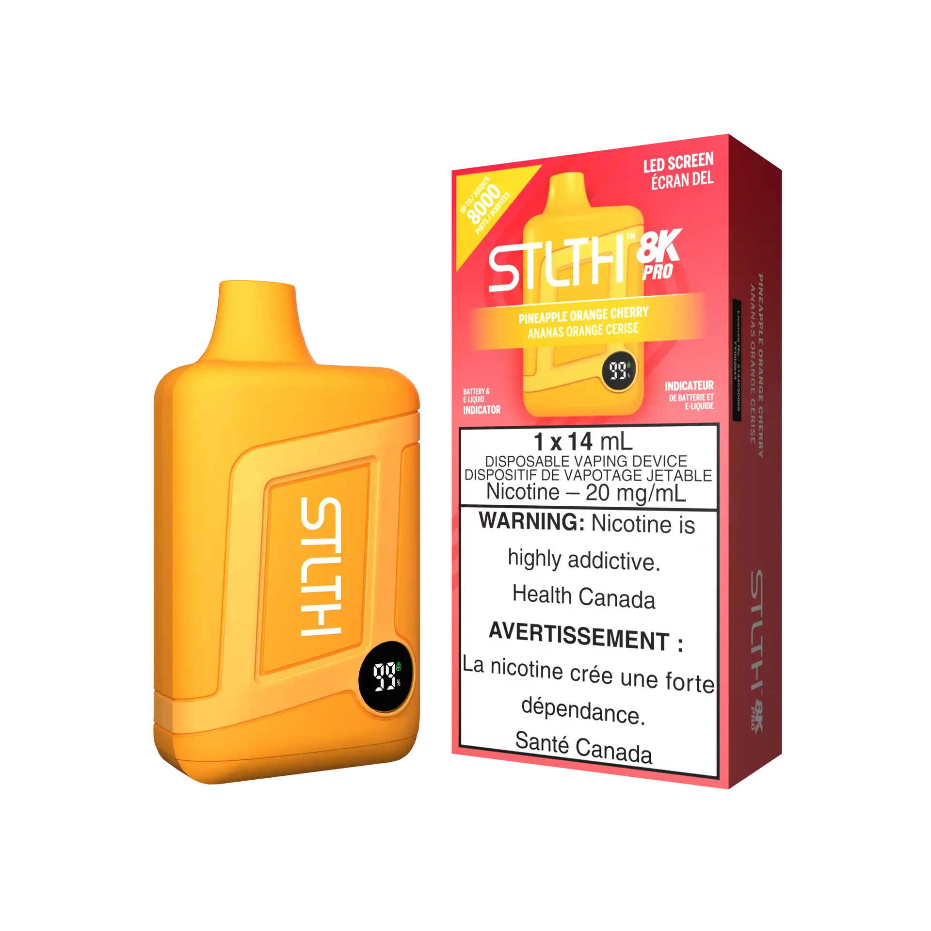 Pineapple Orange Cherry Stlth 8K Pro - Disposable Vape by STLTH