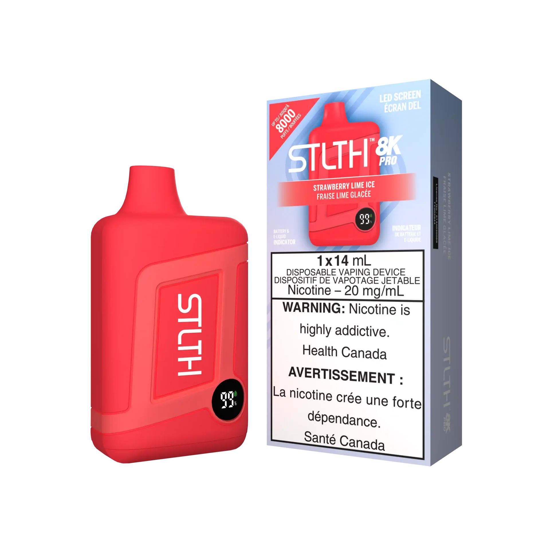 Strawberry Lime Ice Stlth 8K Pro - Disposable Vape by STLTH