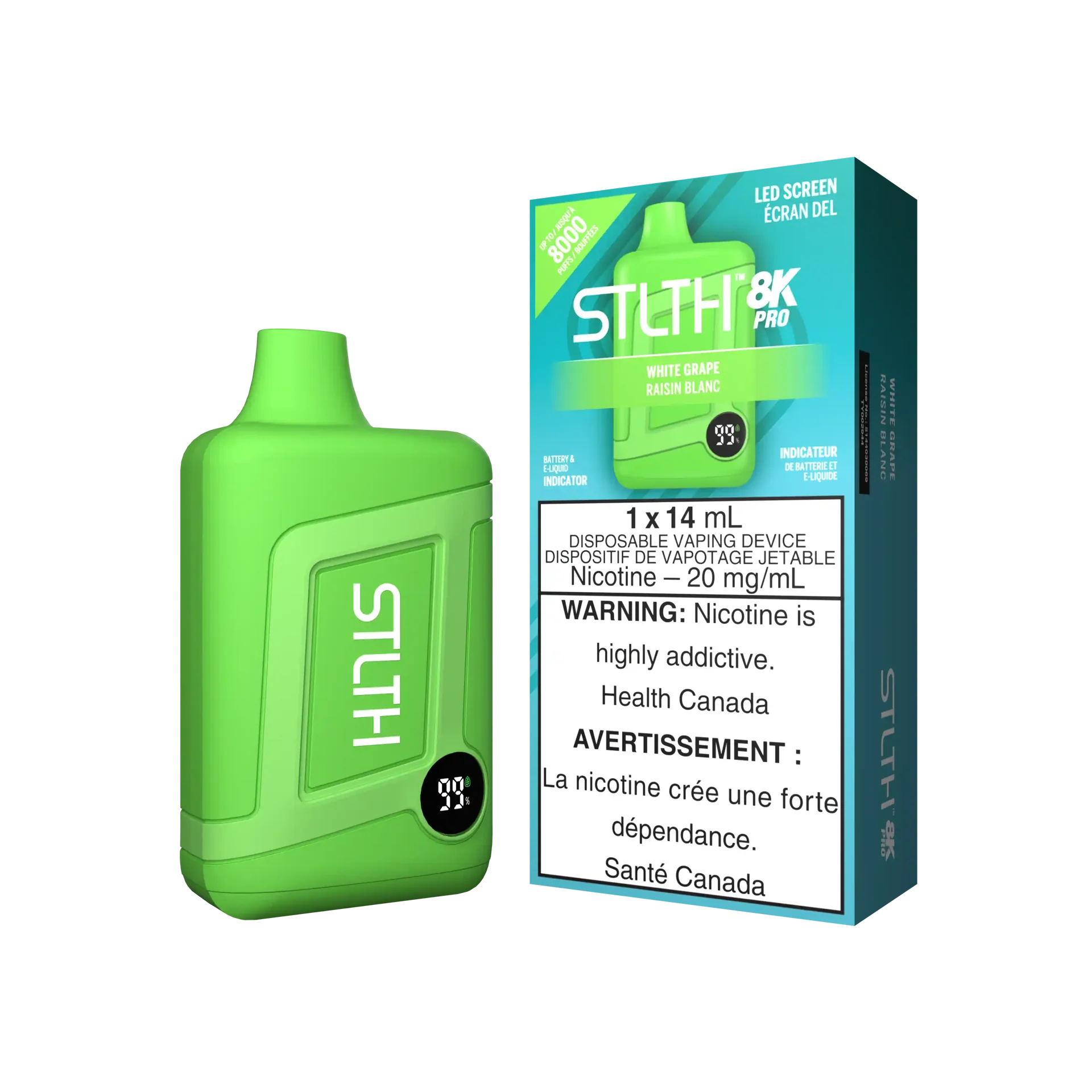 White Grape Stlth 8K Pro - Disposable Vape by STLTH