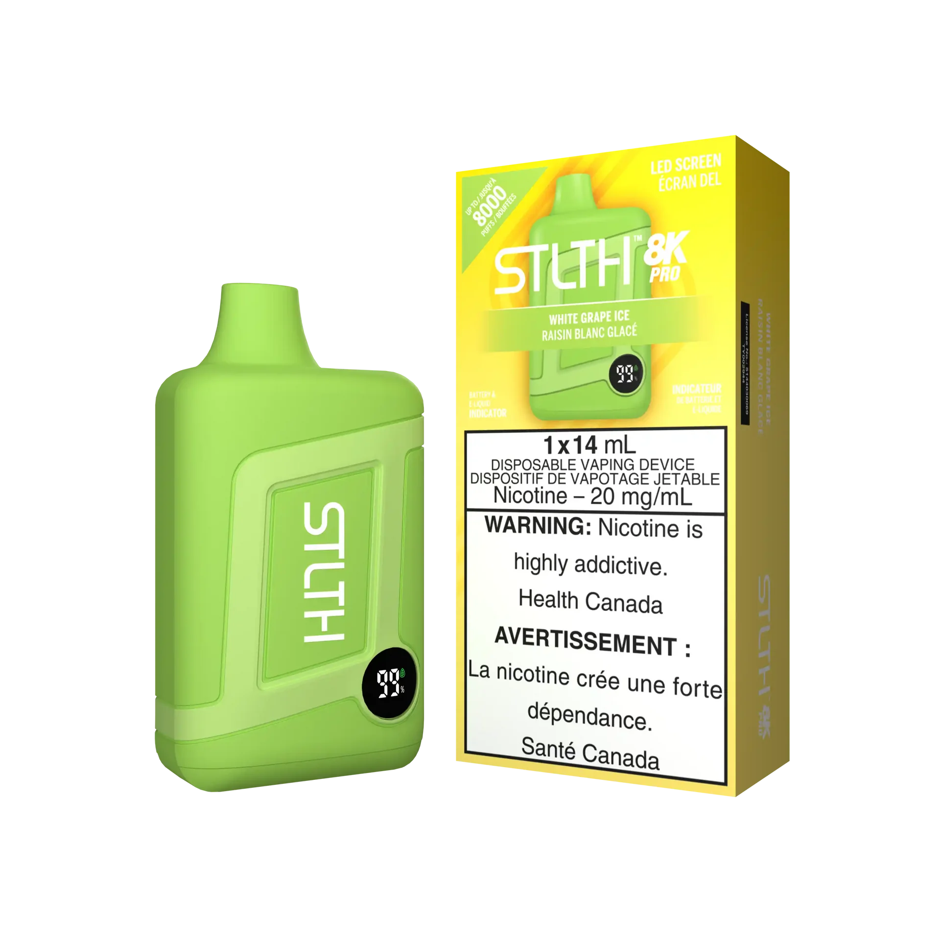 White Grape Ice Stlth 8K Pro - Disposable Vape by STLTH
