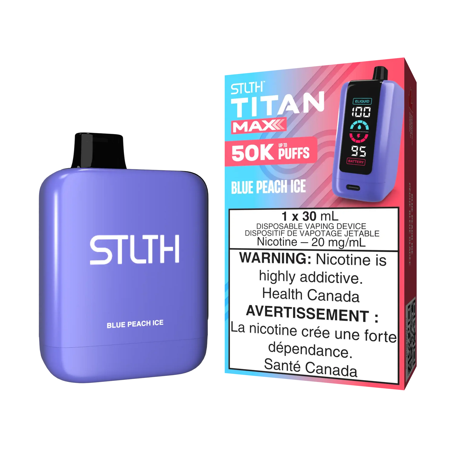 Blue Peach Ice Stlth Titan Max - Disposable 50K by STLTH