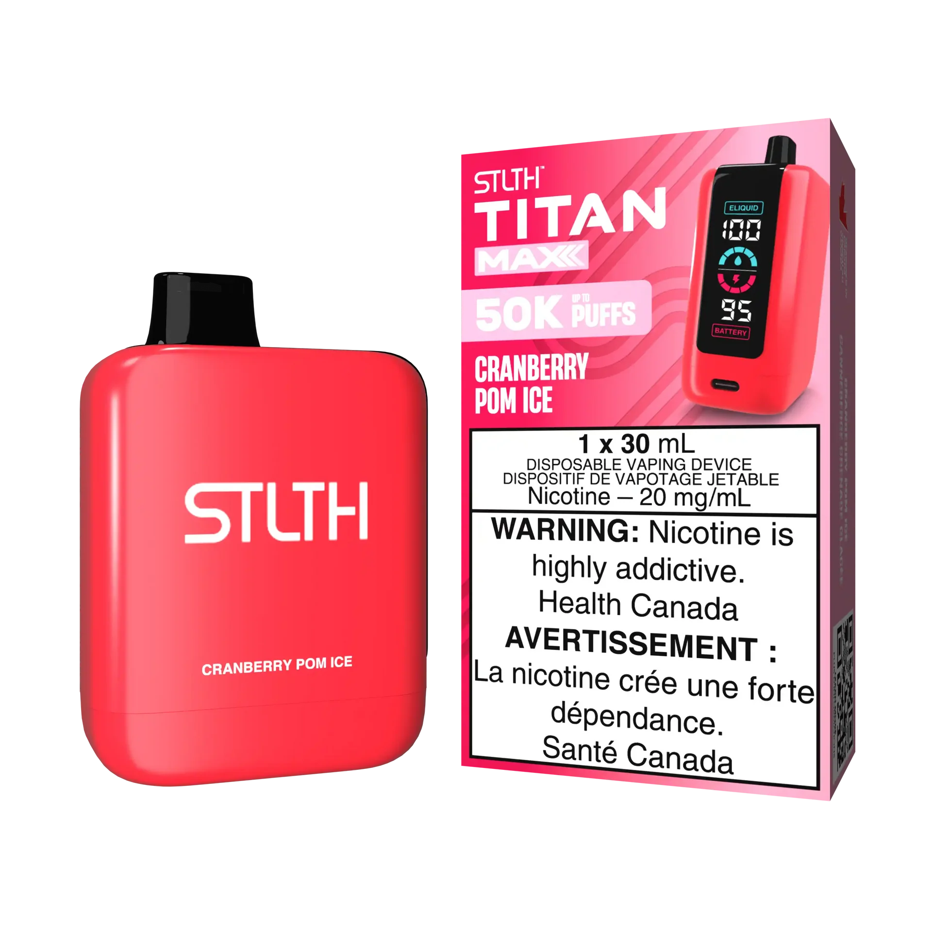 Cranberry Pom Ice Stlth Titan Max - Disposable 50K by STLTH