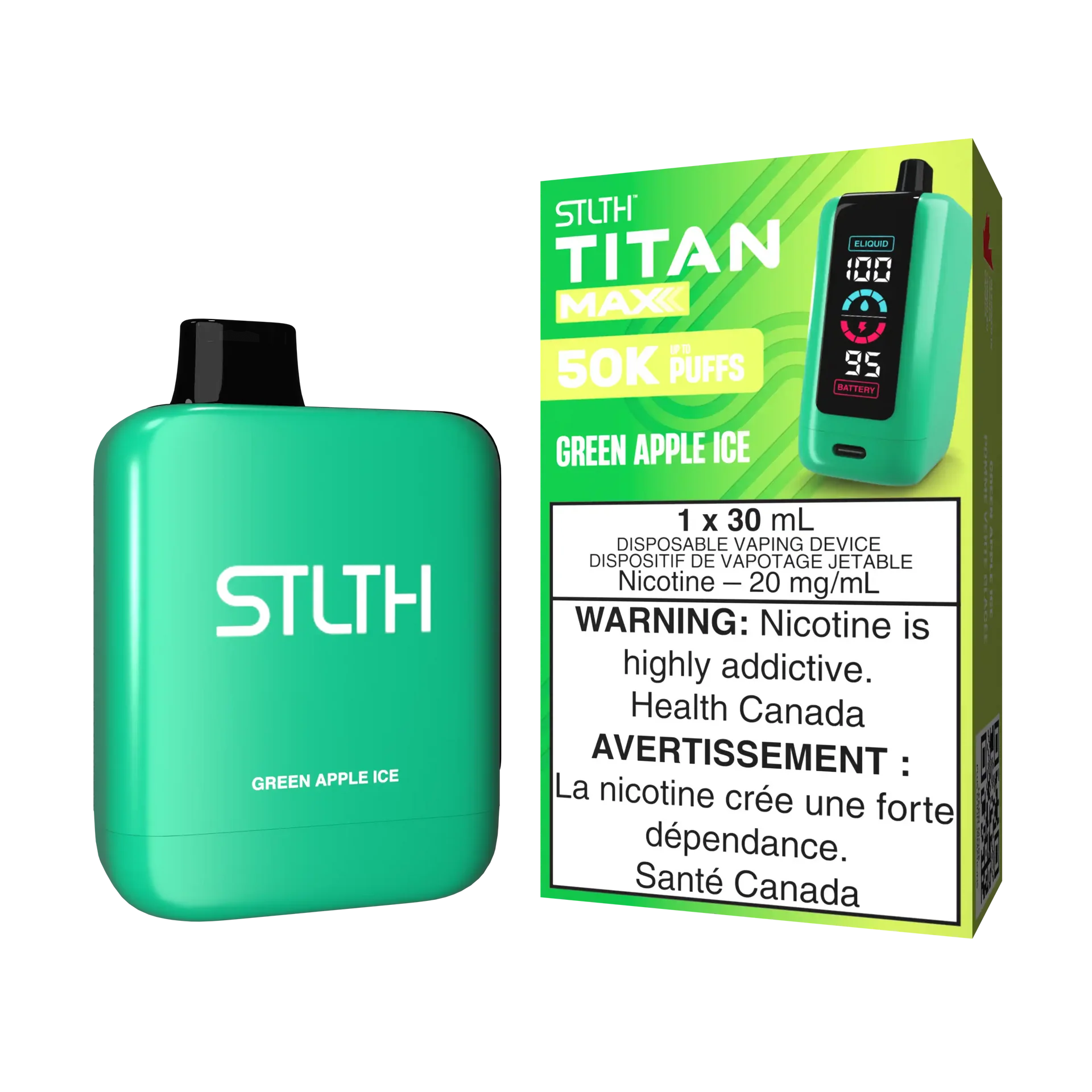 Green Apple Ice Stlth Titan Max - Disposable 50K by STLTH