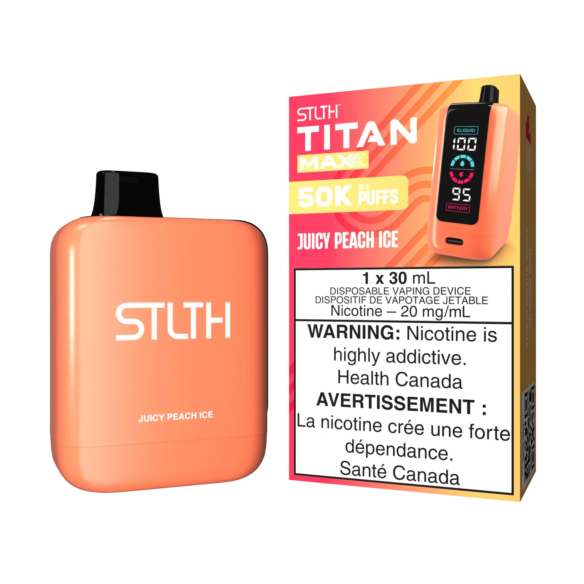 Juicy Peach Ice Stlth Titan Max - Disposable 50K by STLTH