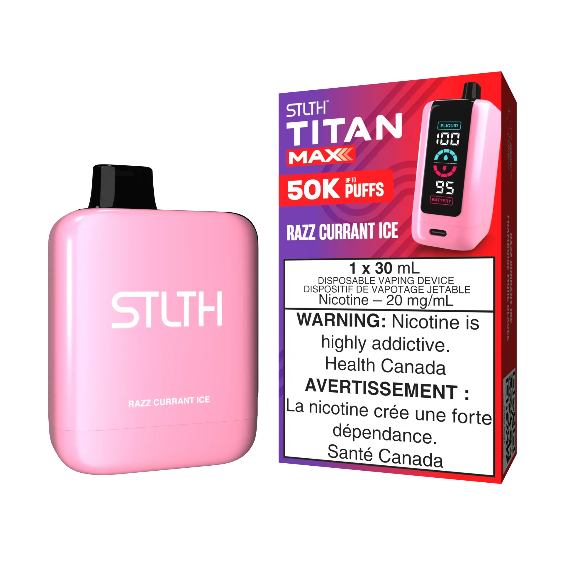 Razz Currant Ice Stlth Titan Max - Disposable 50K by STLTH