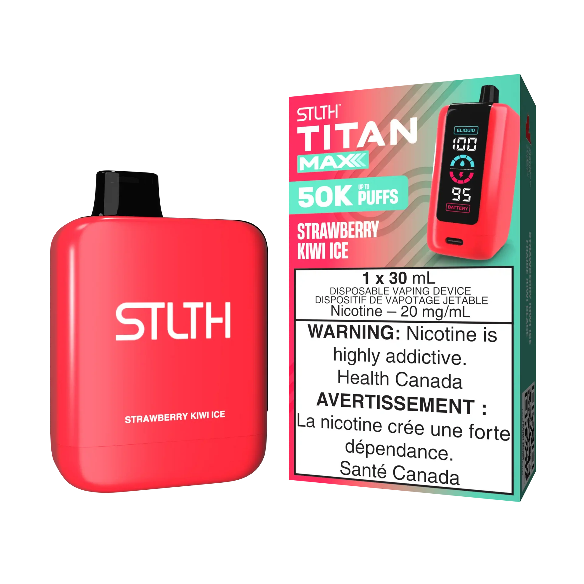 Strawberry Kiwi Ice Stlth Titan Max - Disposable 50K by STLTH
