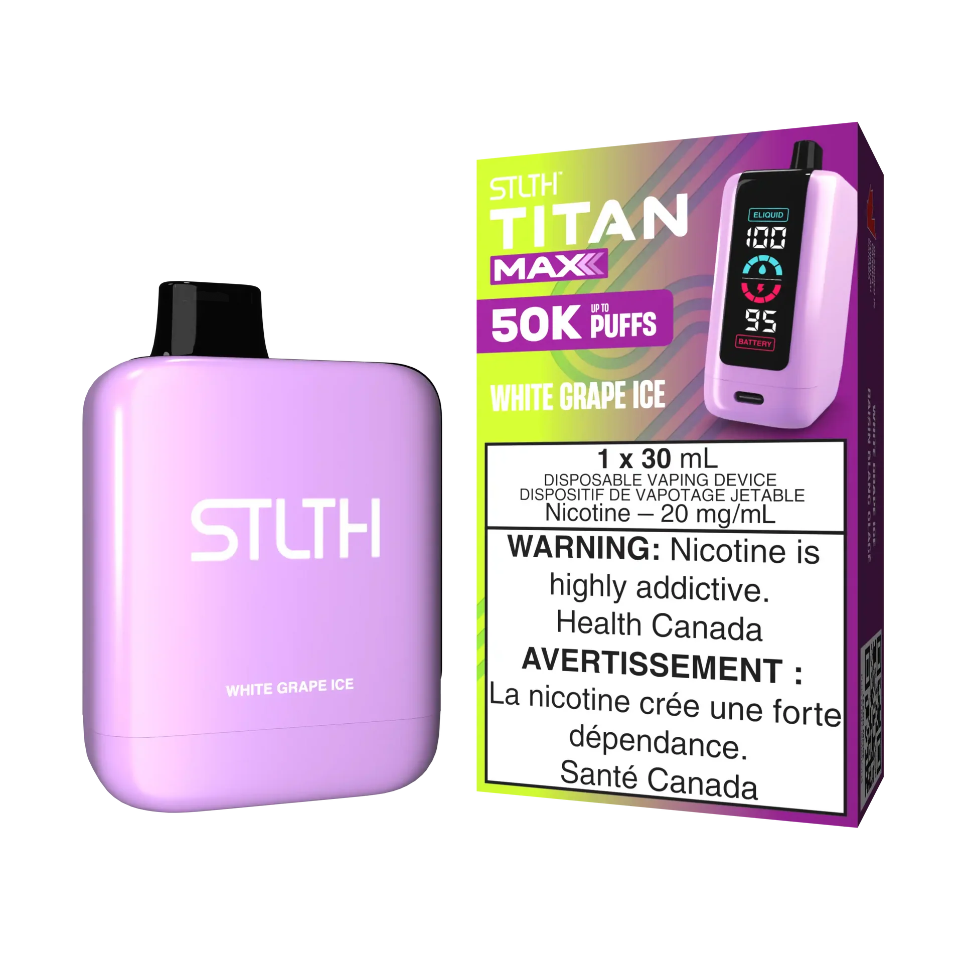 White Grape Ice Stlth Titan Max - Disposable 50K by STLTH