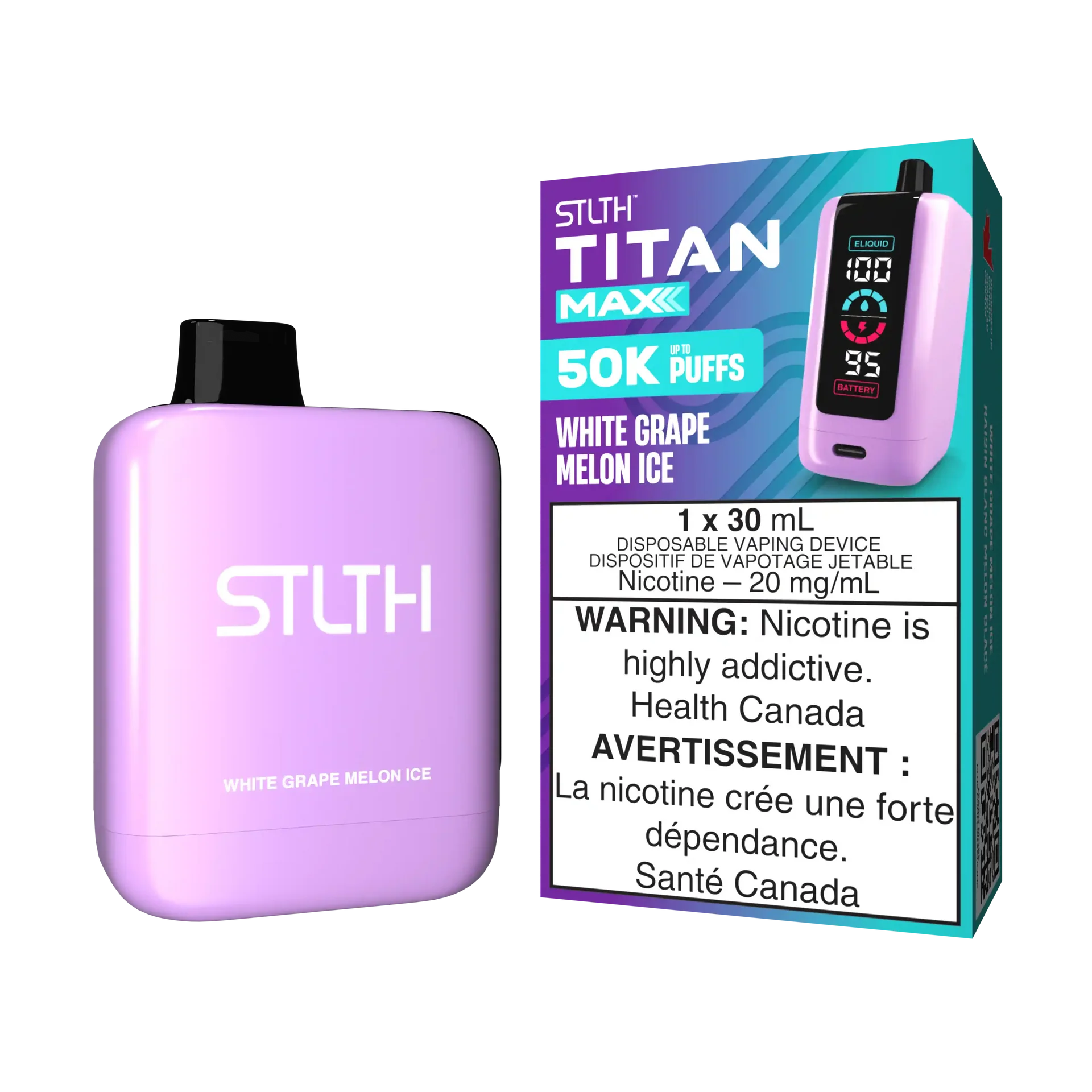 White Grape Melon Ice Stlth Titan Max - Disposable 50K by STLTH