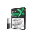 Stlth X Lush Ice vape pods: black and green box with one black and white pod beside it.