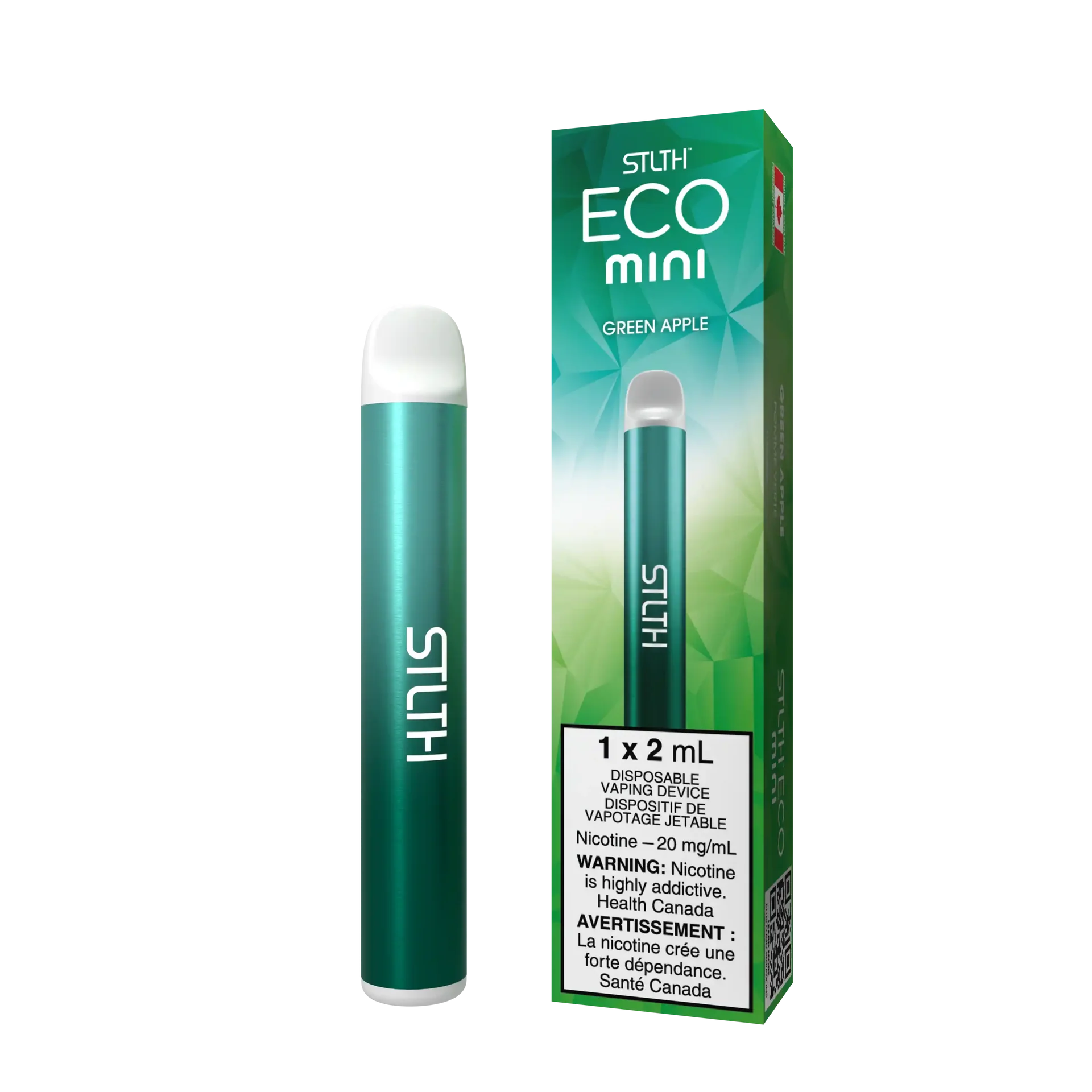 Green Apple Stlth Eco Mini - Disposable Vape – 20mg by STLTH