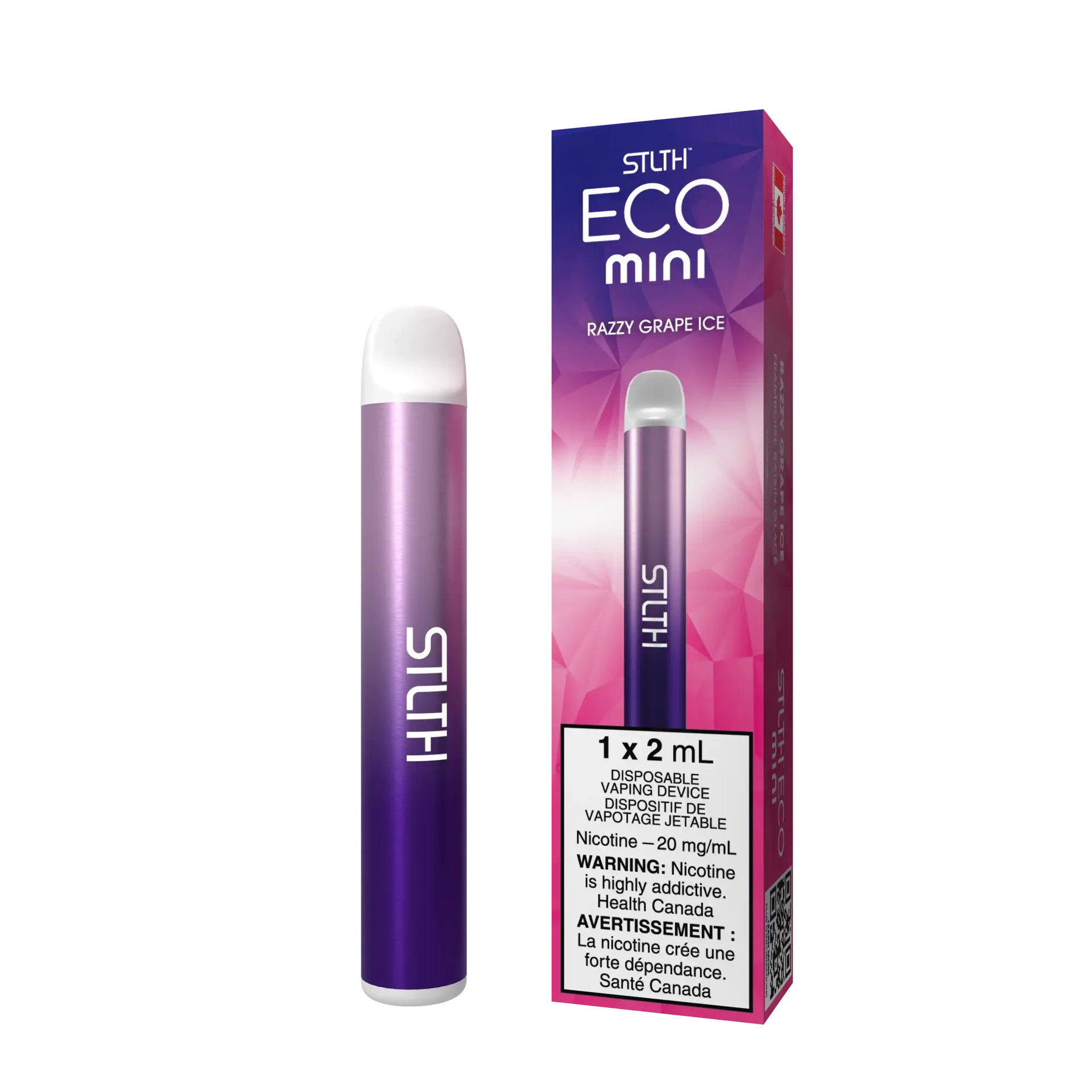 Razzy Grape Ice Stlth Eco Mini - Disposable Vape – 20mg by STLTH