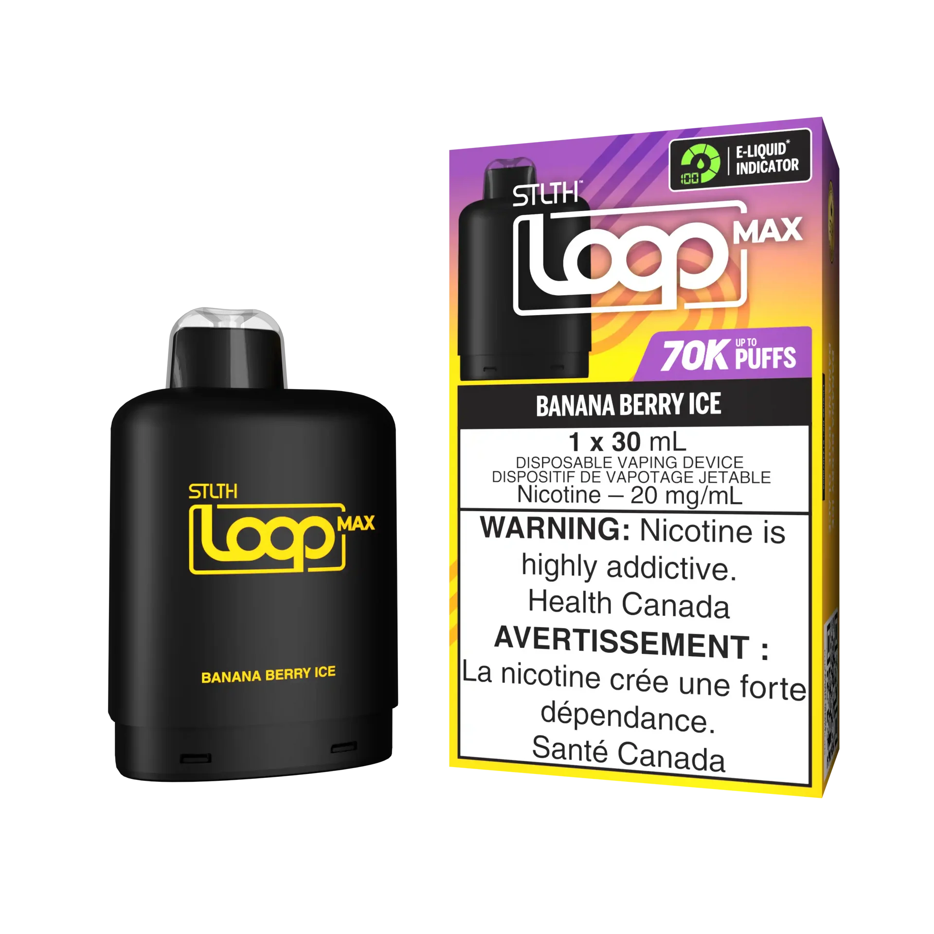 Banana Berry Ice Stlth Loop Max 70K Pod by STLTH LOOP MAX